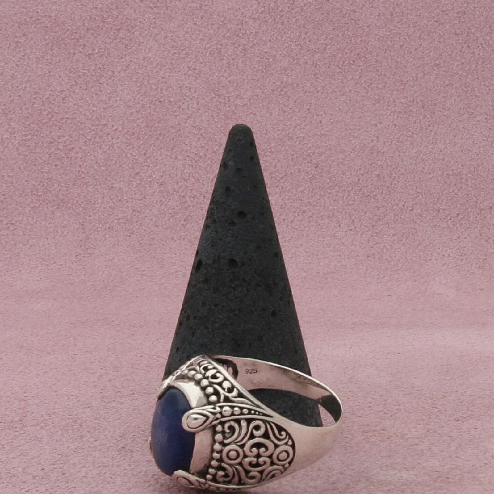 Sterling Silver sterling silver beaded scroll kyanite cabochon ring size 9 Size ONE SIZE - 5 Thumbnail