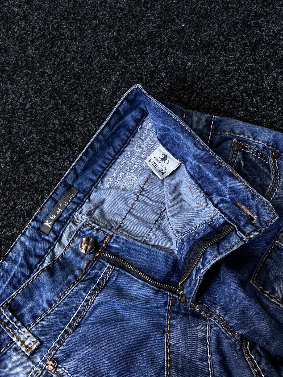 Japanese Brand × Rock Revival Y2K Kosmo Lupo Denim Jeans Blue Multipockets Rare Size 34 Size US 34 / EU 50 - 7 Thumbnail