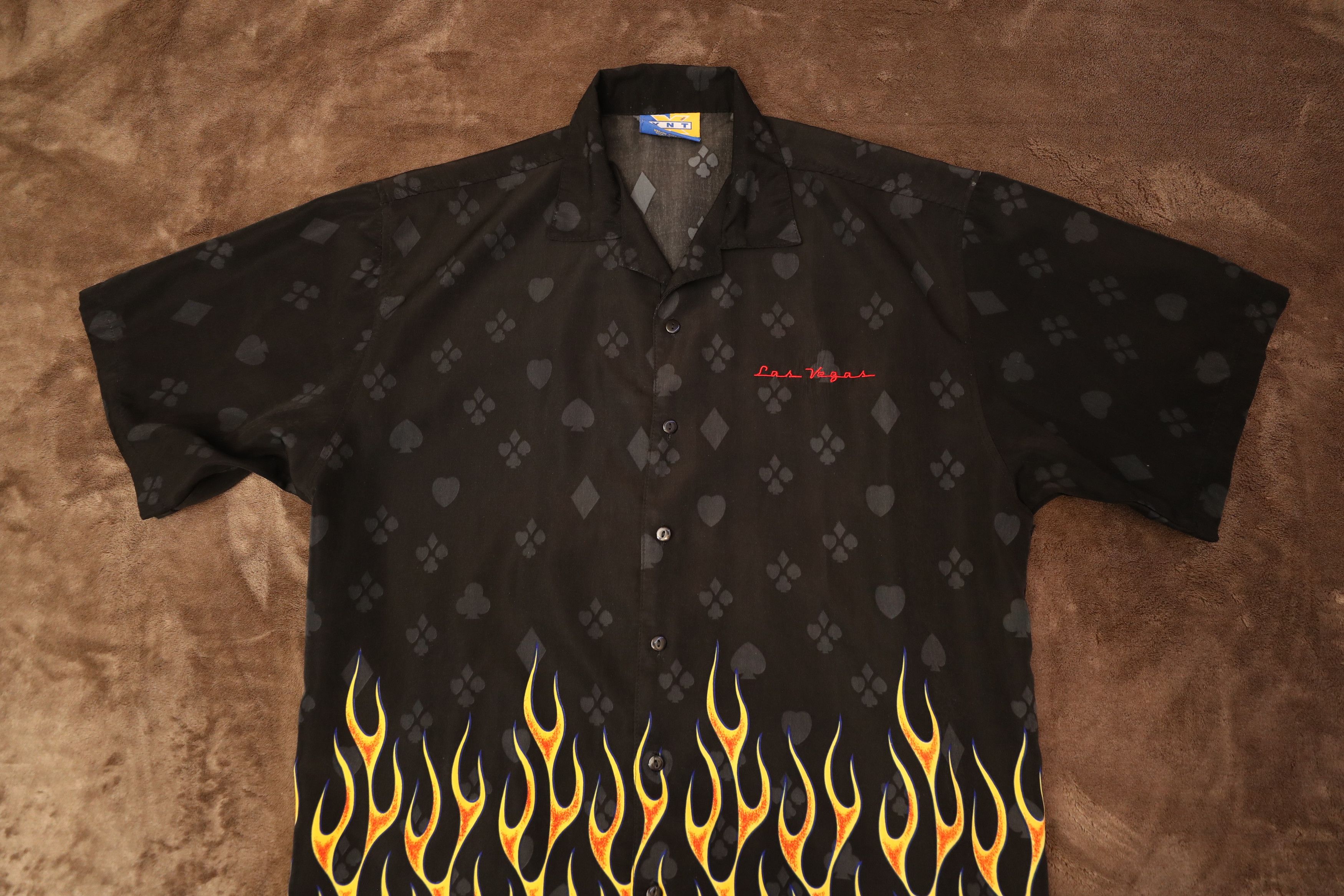 Vintage Vintage Las Vegas Flames Dice Gambling Bowling Shirt (L) Size US L / EU 52-54 / 3 - 3 Thumbnail