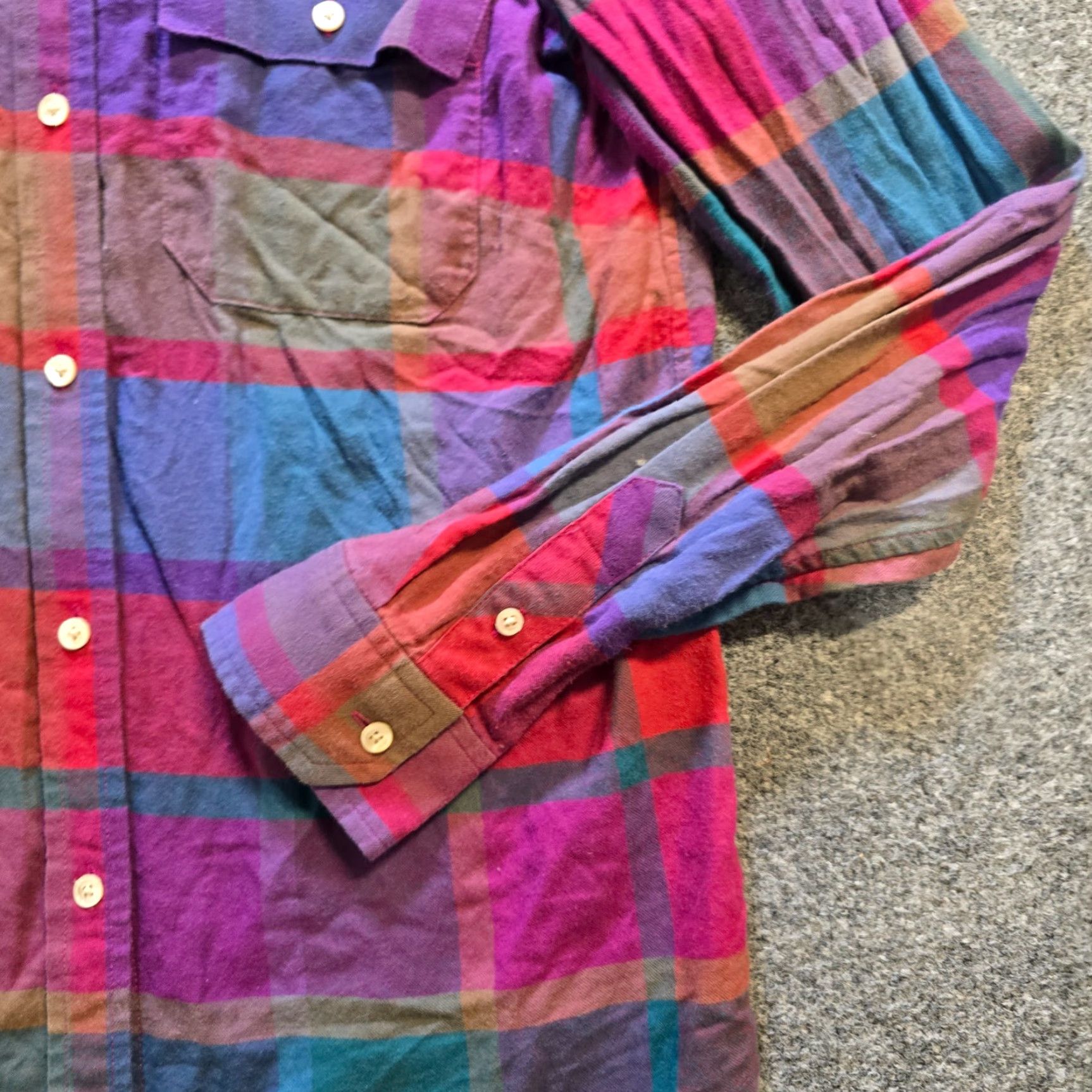 Vintage LL Bean Signature Top Womens Size 8 Pink Purple Plaid Flannel Button Up Casual Size M / US 6-8 / IT 42-44 - 4 Thumbnail