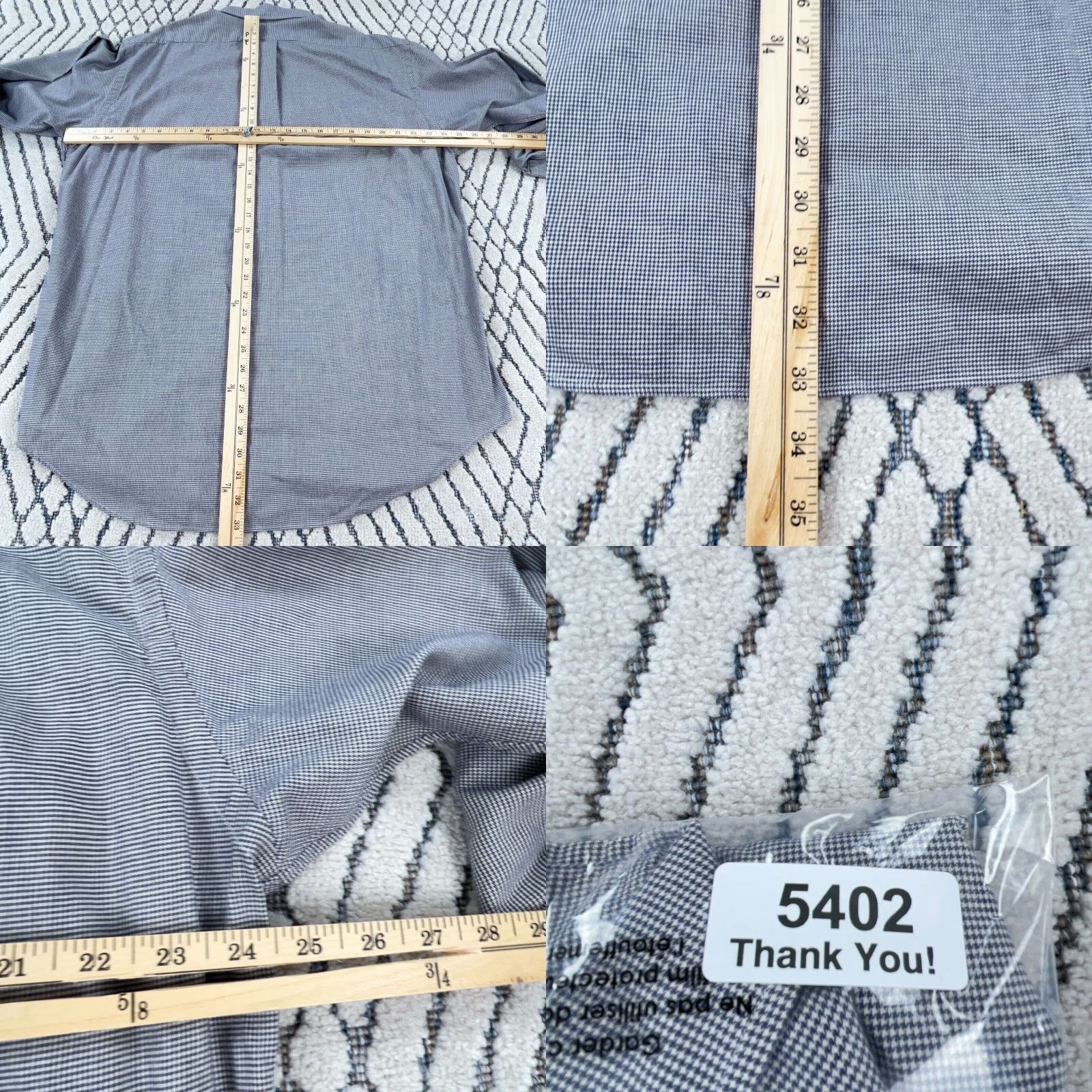 Ralph Lauren Ralph Lauren Shirt Men 16.5 32 Blue Button Up Yarmouth Houndstooth Plaid Pocket Classic Button-Down Size US L / EU 52-54 / 3 - 8 Thumbnail