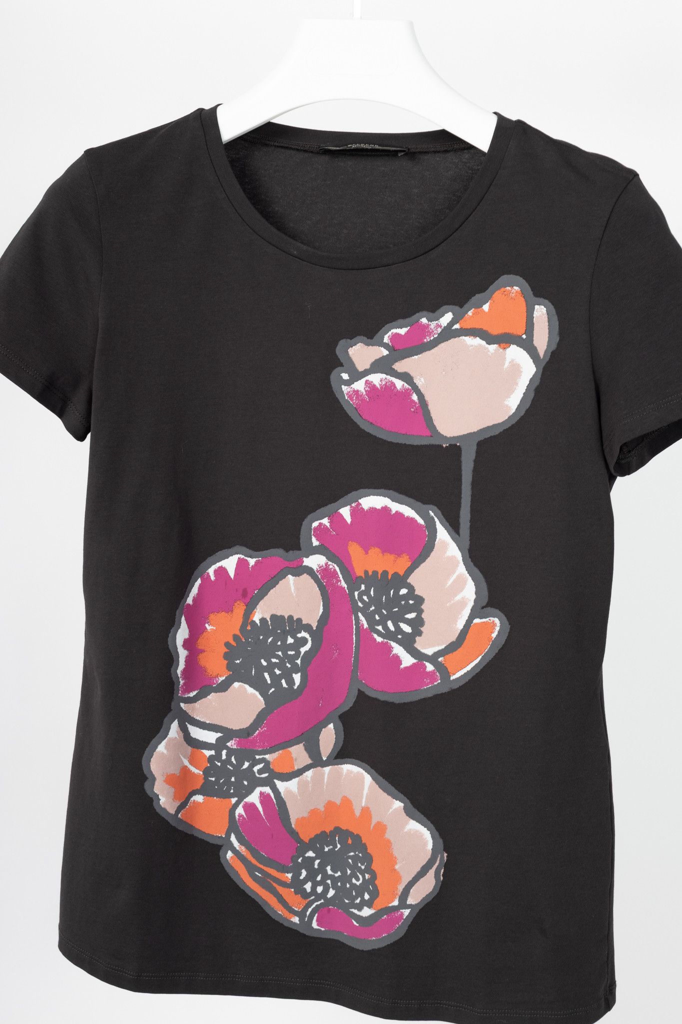 Weekend Max Mara Weekend Max Mara Brown Floral-Graphic Cotton T-Shirt Size M / US 6-8 / IT 42-44 - 3 Thumbnail