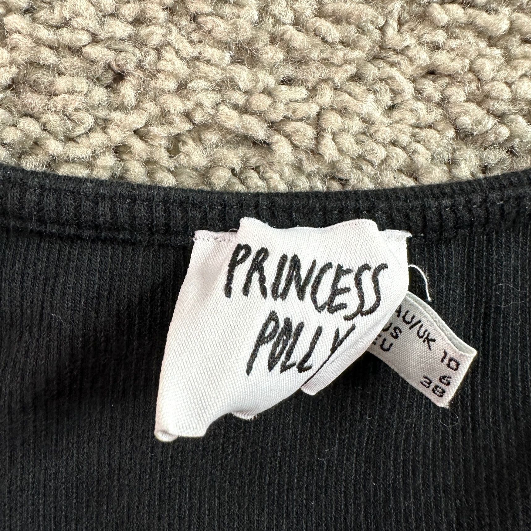 PRINCESS POLLY Princess Polly Shirt Womens 6 Cropped Organic Cotton Blend Short Sleeve Ladies Black Crew Neck T-Shirt Cropped 6 Womens Size M / US 6-8 / IT 42-44 - 3 Thumbnail