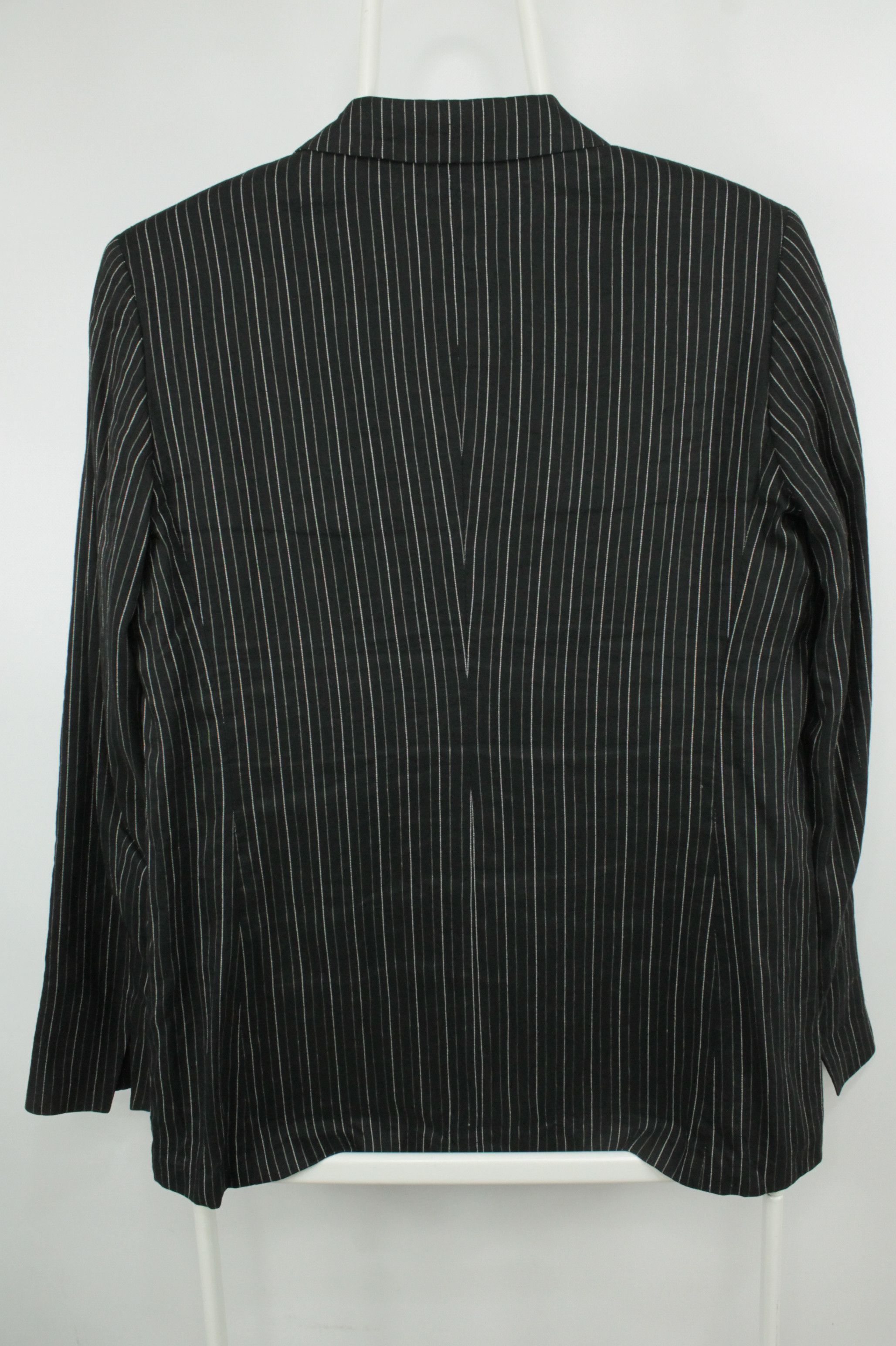 Max Mara Max Mara Black Striped Linen Blend Blazer Jacket Size L / US 10 / IT 46 - 5 Thumbnail
