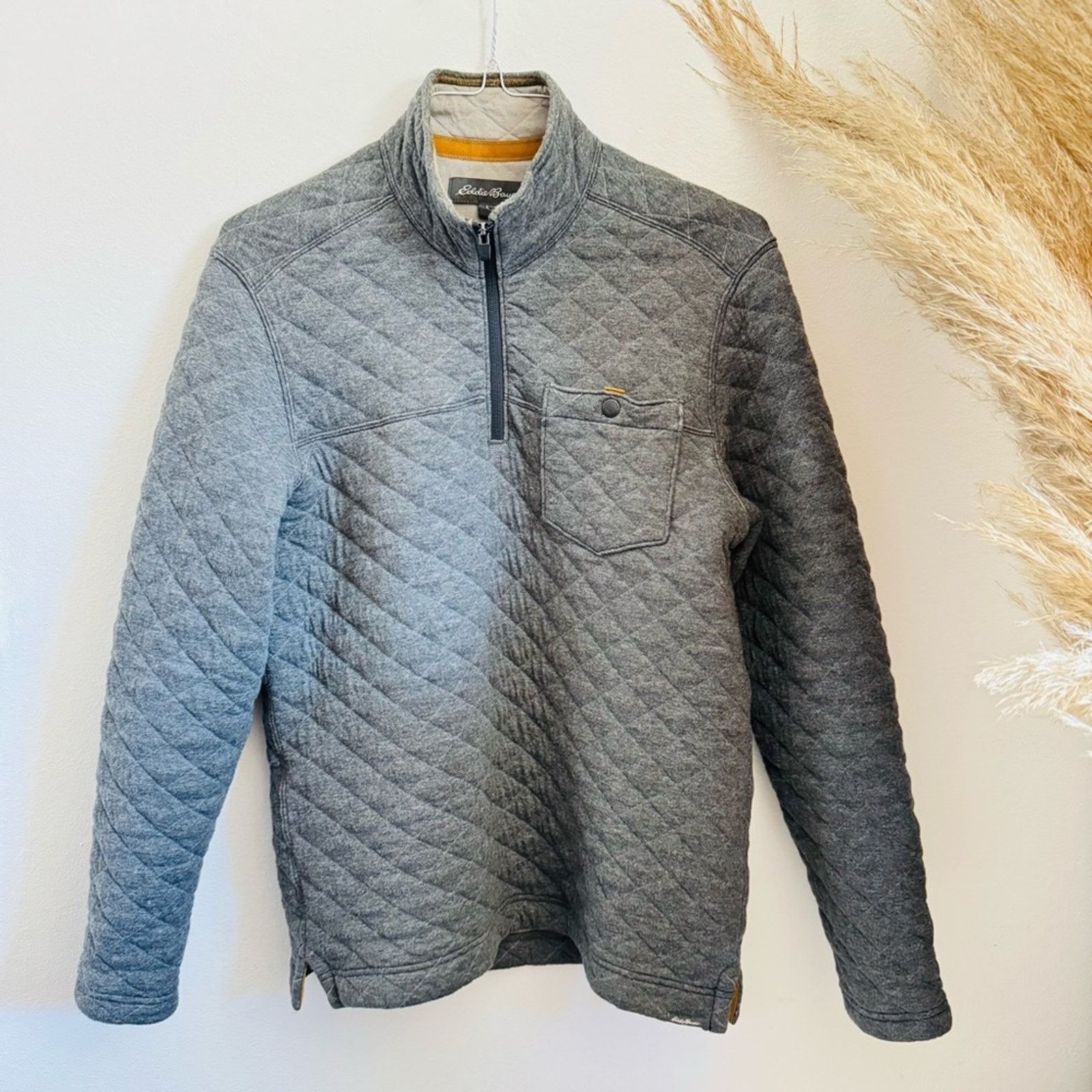 Eddie Bauer EDDIE BAUER Grey Quilted Pocket Pullover Sweatshirt Sweater Size US S / EU 44-46 / 1 - 2 Thumbnail
