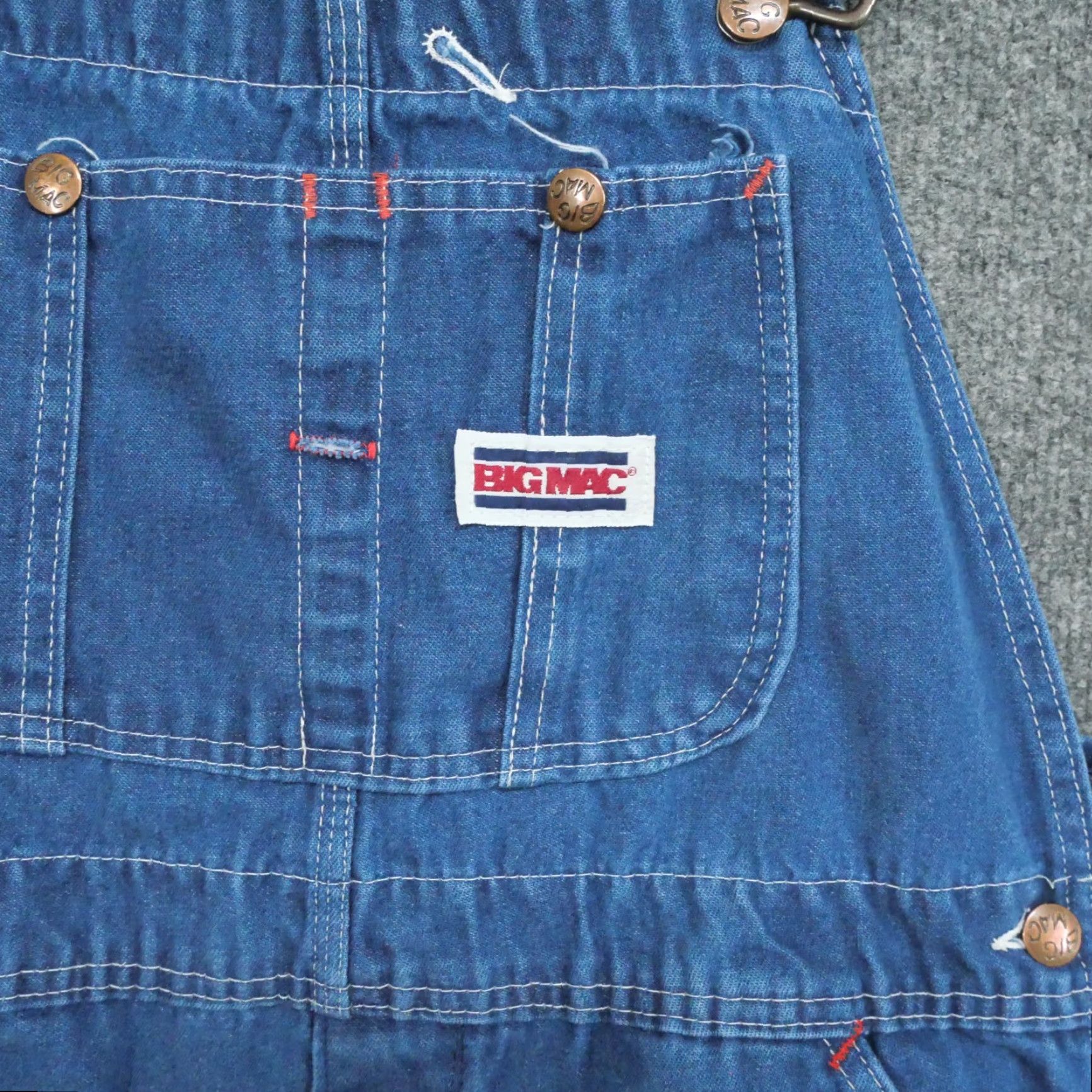 Vintage VINTAGE Big Mac Overalls Mens 34x28 Blue Denim Pants Workwear Bib 90s Mens Size US 35 - 2 Thumbnail