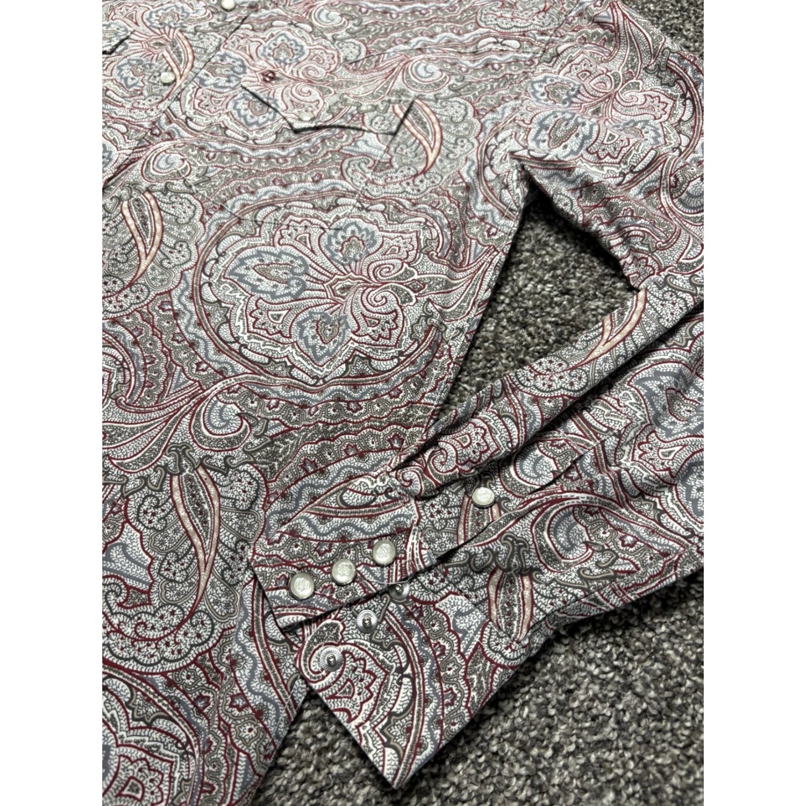 Stetson Stetson Pearl Snap Shirt Mens Medium Paisley Long Sleeve Western Size US M / EU 48-50 / 2 - 3 Thumbnail
