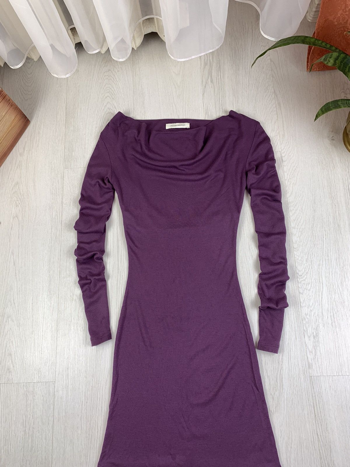Pierre Balmain Pierre Balmain Womens Long Sleeve Purple Dress Size IT 40 Size S / US 4 / IT 40 - 3 Thumbnail