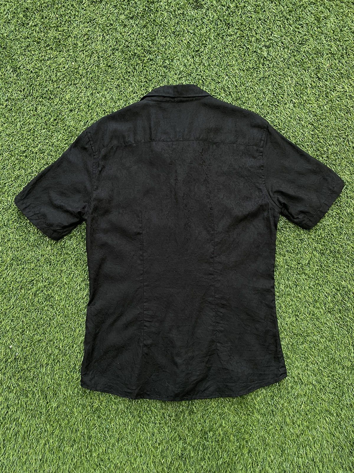 Vintage Tornado Mart Black Roses Open Collar Shirts