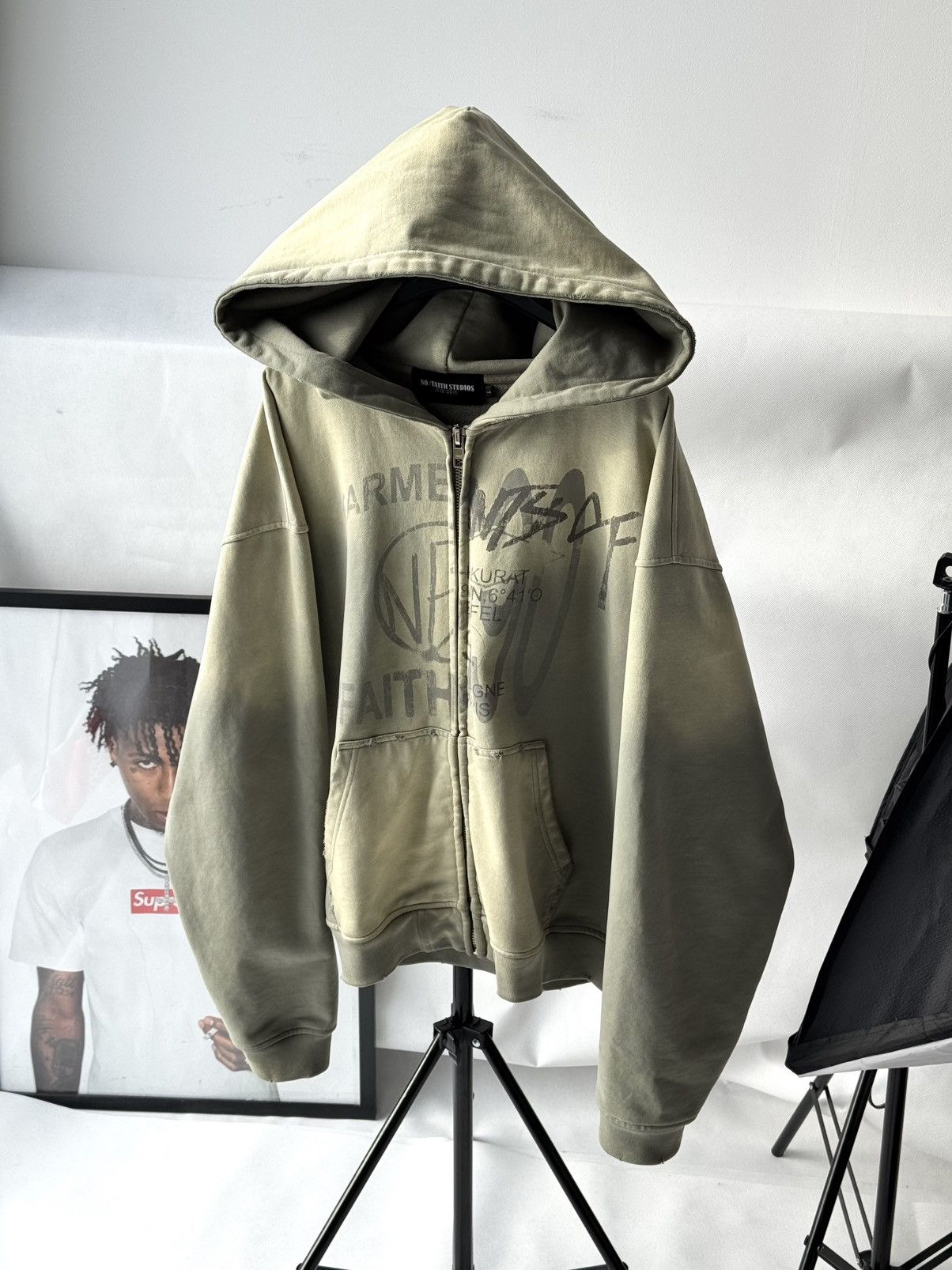 No Faith Studios NFS SPLIT ZIP JACKET LIGHT GREEN Zip Up Hoodie no faith Stu Size US L / EU 52-54 / 3 - 2 Thumbnail