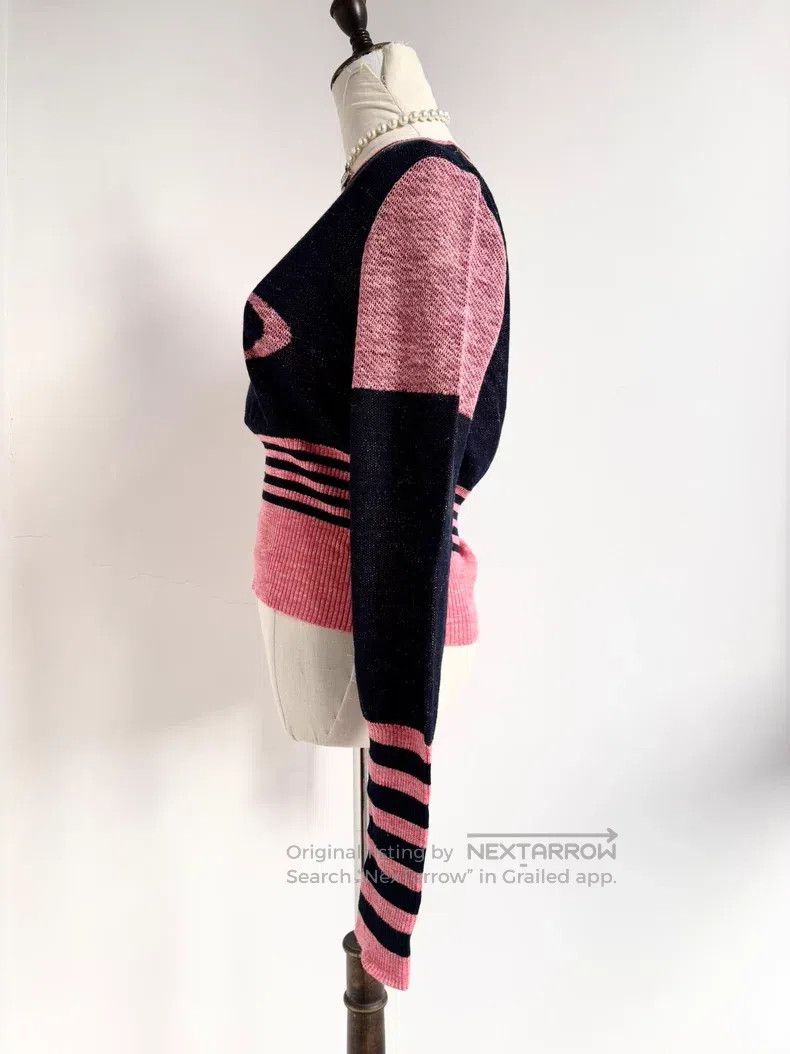Vivienne Westwood Vivienne Westwood size 00 Pink Black Mixed Big Saturn Knit Size ONE SIZE - 4 Thumbnail