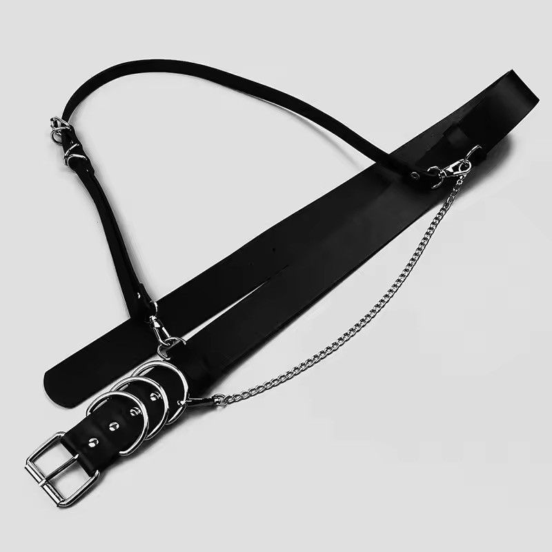 Other Black Pu Leather Harness Waist Belt Size ONE SIZE - 5 Thumbnail
