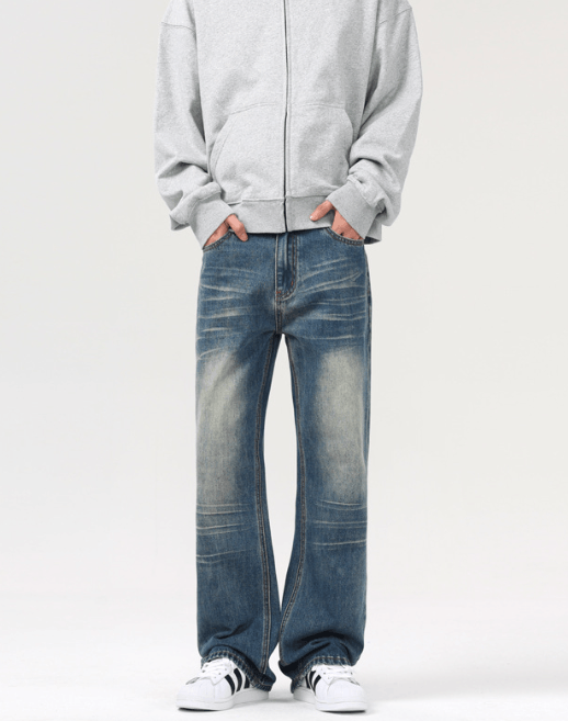 Japanese Brand × Jean American retro washed distressed straight jeans Size US 32 / EU 48 - 3 Thumbnail