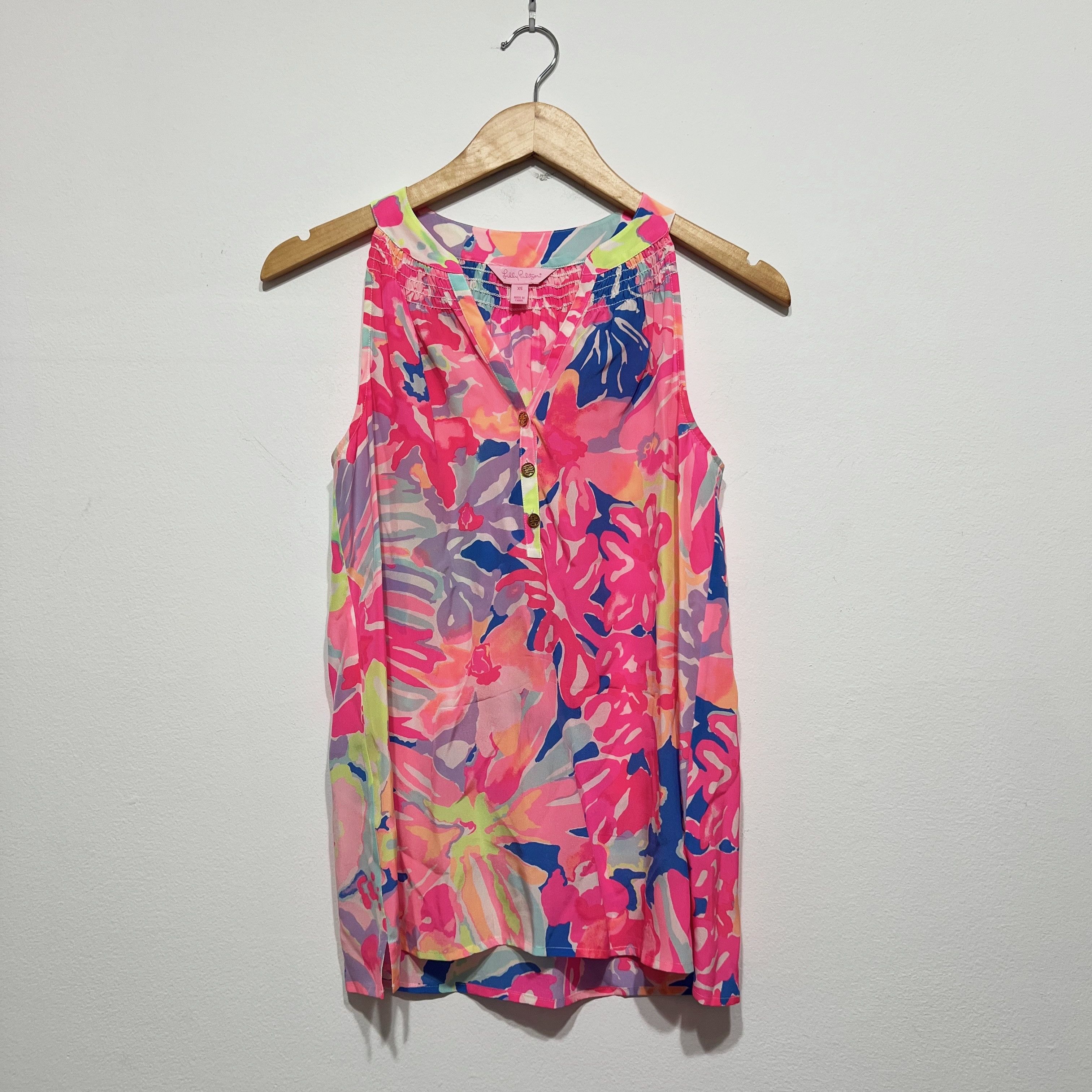 Lilly Pulitzer Lilly Pulitzer Bailey Silk Chiffon Sleeveless Size XS / US 0-2 / IT 36-38 - 1 Thumbnail