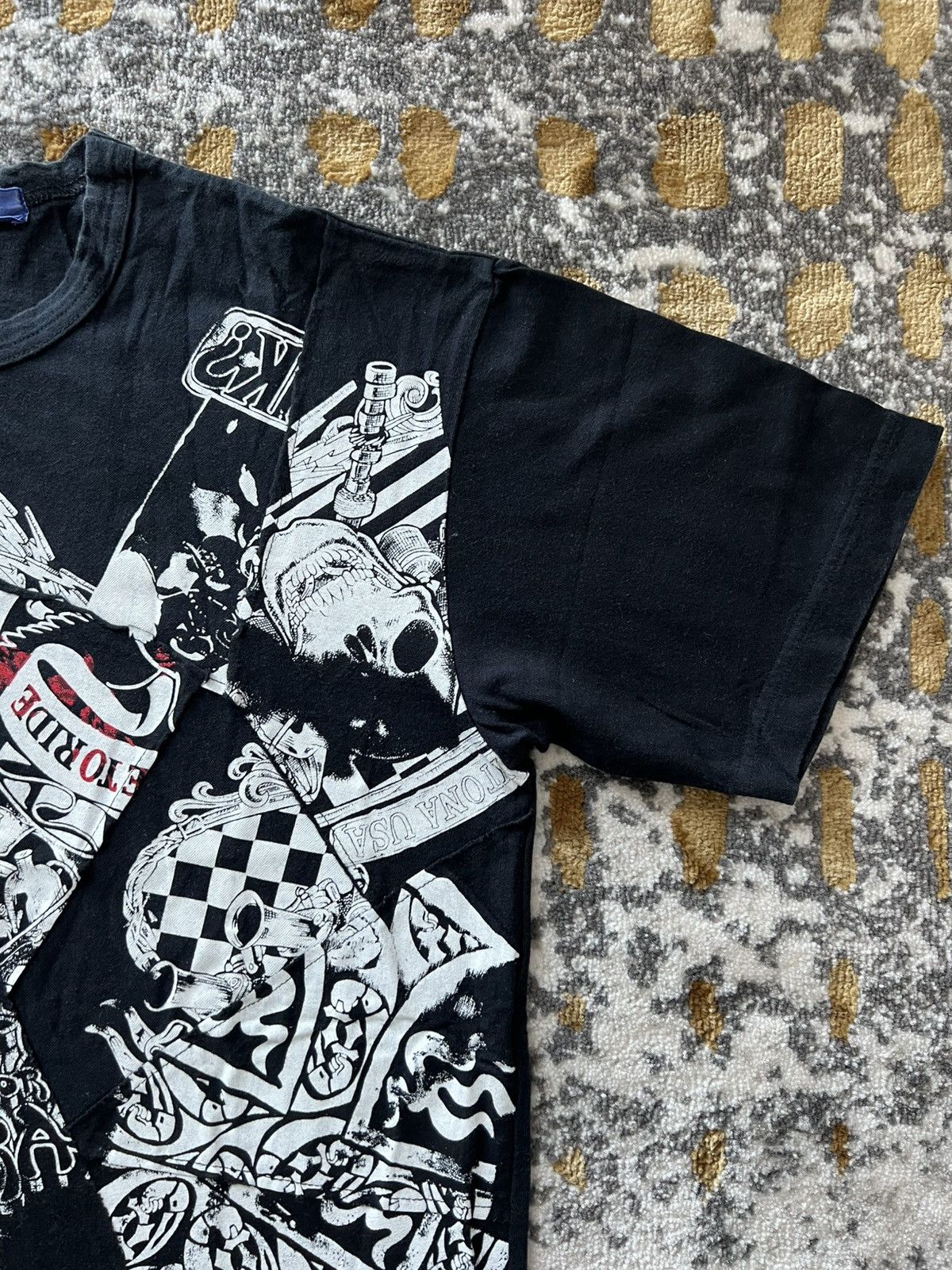 Comme des Garcons × Junya Watanabe × Vintage 2002 Junya Watanabe Patchwork Short Sleeve t-shirt Size US M / EU 48-50 / 2 - 3 Thumbnail