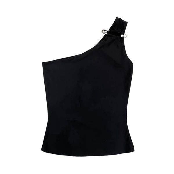 Balenciaga o1la1rc1a1024 Asymetric Tank Top in Black Size M / US 6-8 / IT 42-44 - 2 Thumbnail