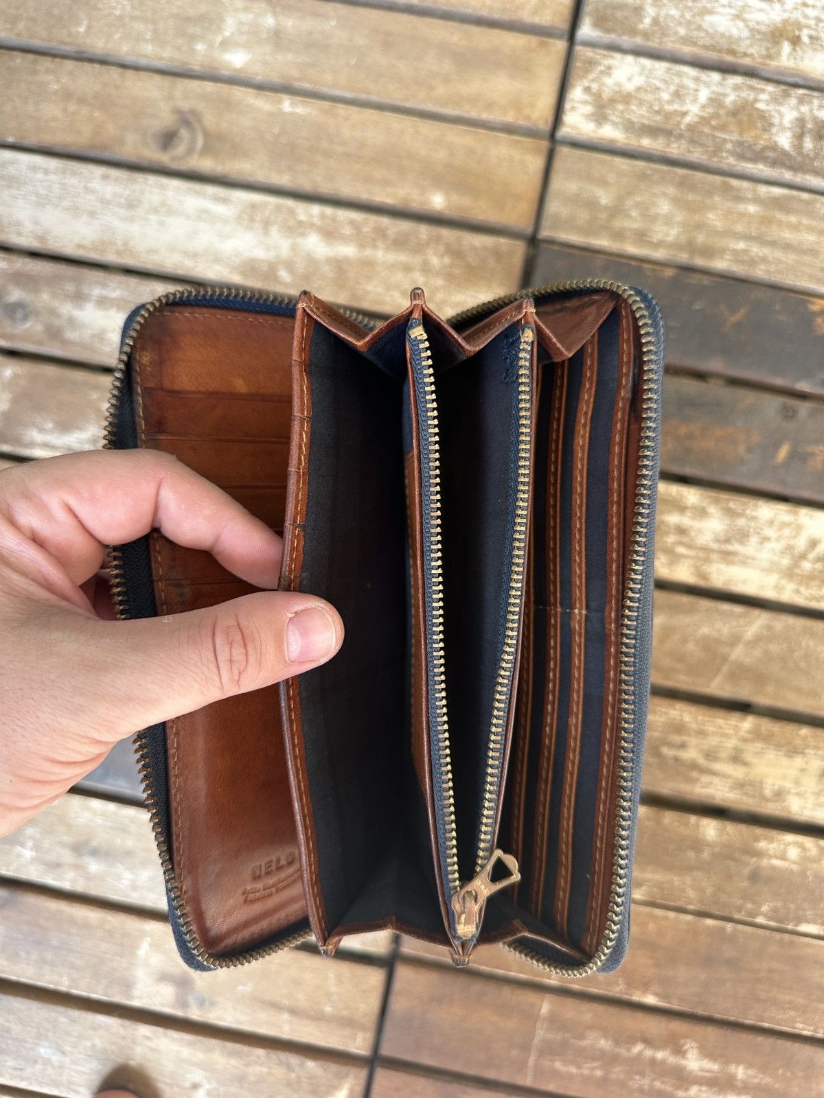 Japanese Brand NELD Leather Zip Wallet Japan Handmade Size ONE SIZE - 7 Thumbnail
