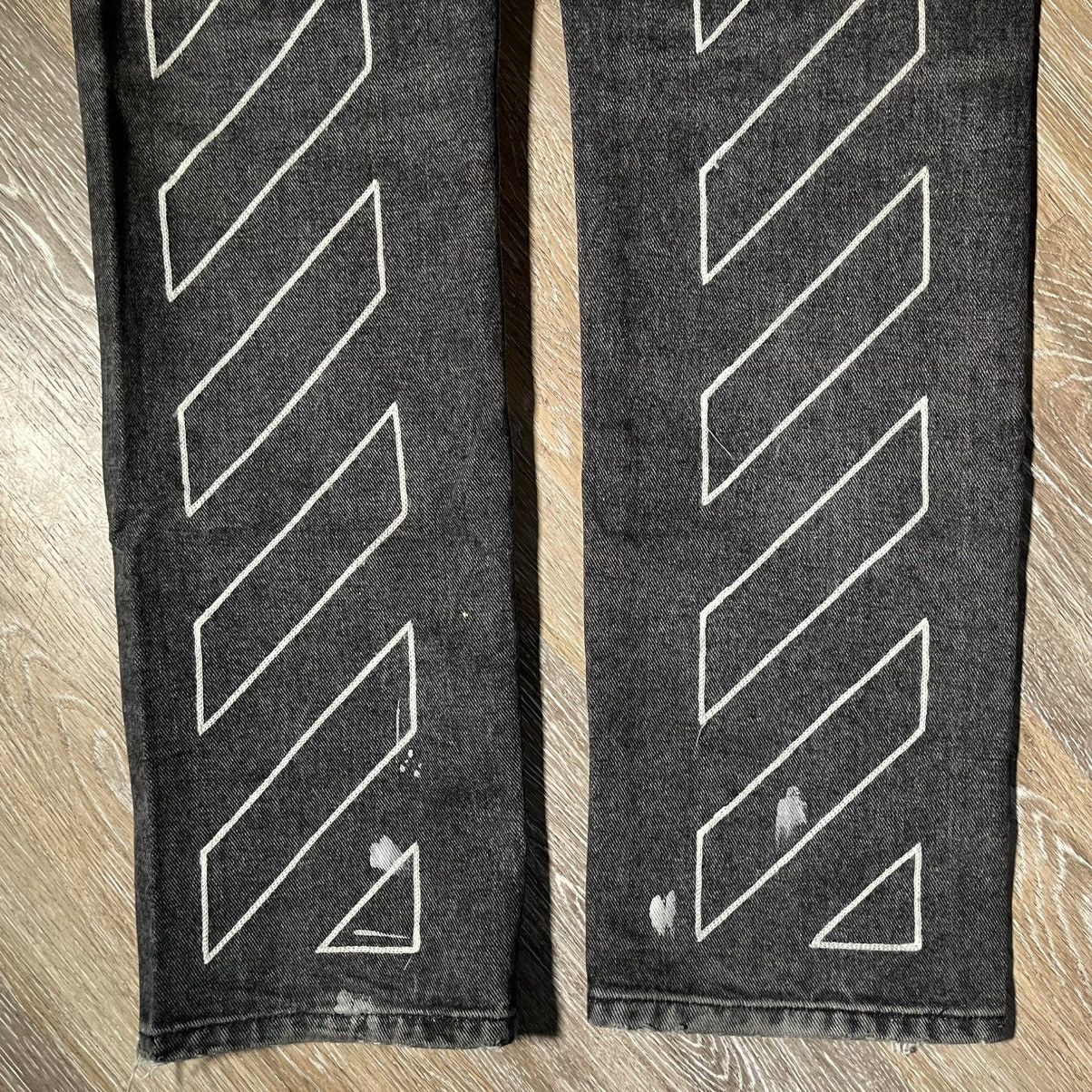 Off-White off white diagonal paint splatter skinny jeans Size US 33 - 3 Thumbnail