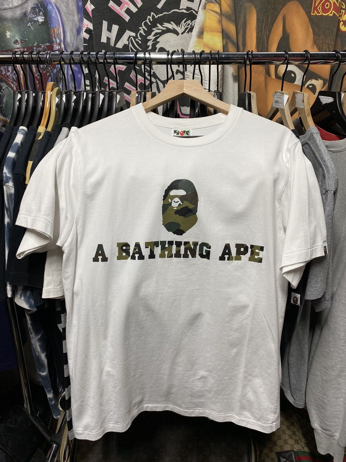 Bape A Bathing Ape Green Camo Bape Head T-Shirt Fits Med Size US M / EU 48-50 / 2 - 1 Thumbnail