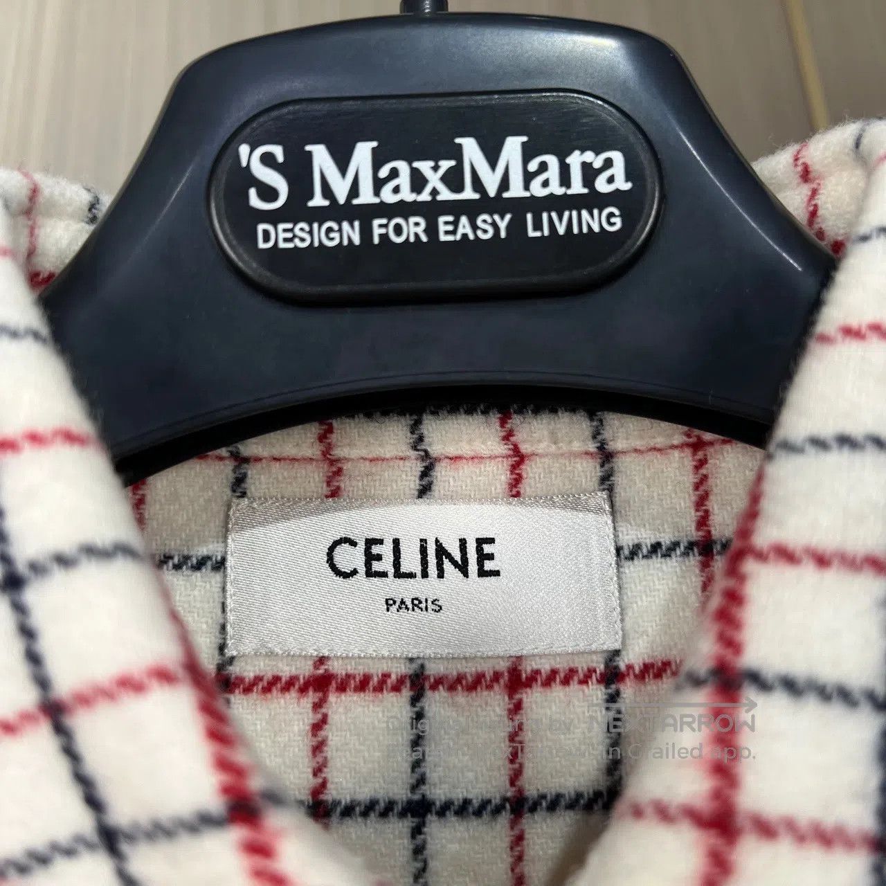 Celine CELINE Embroidered Arc de Triomphe Plaid Wool Shirt| Size XXS / US 00 / IT 34 - 7 Thumbnail