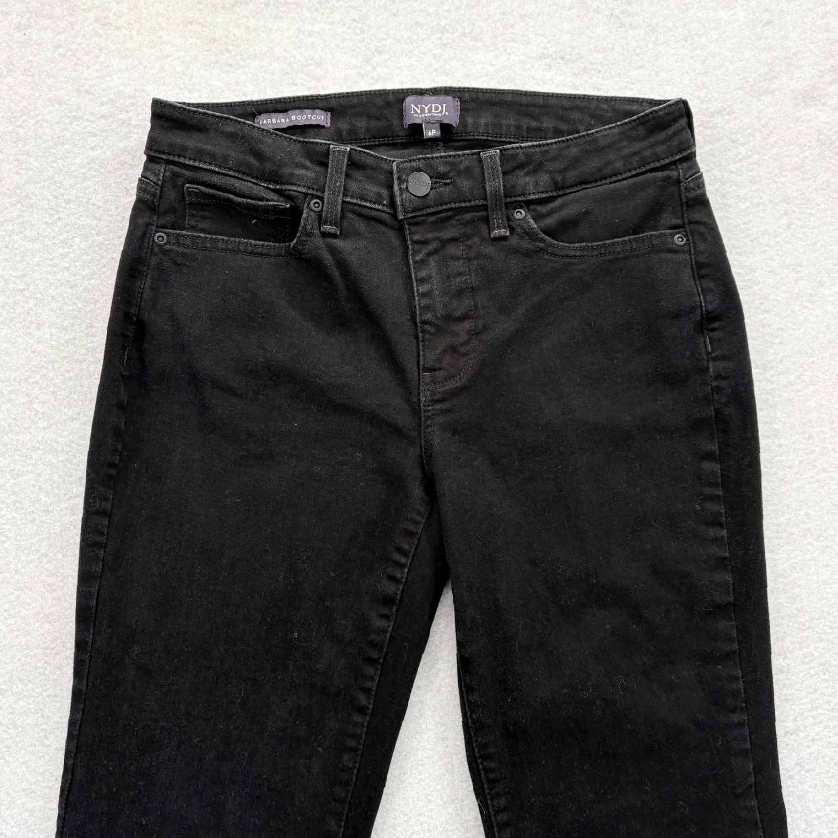 NYDJ VINTAGE NYDJ Barbara Bootcut Jeans Womens 6P Black Lift Tuck Technology Stretch Denim Size 28" / US 6 / IT 42 - 2 Thumbnail
