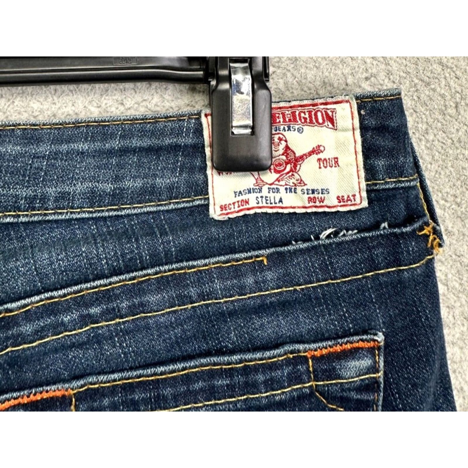 True Religion VINTAGE True Religion Jeans Womens 27 Stella Blue Distressed Slim Skinny Stretch Denim Size 27" / US 4 / IT 40 - 5 Thumbnail