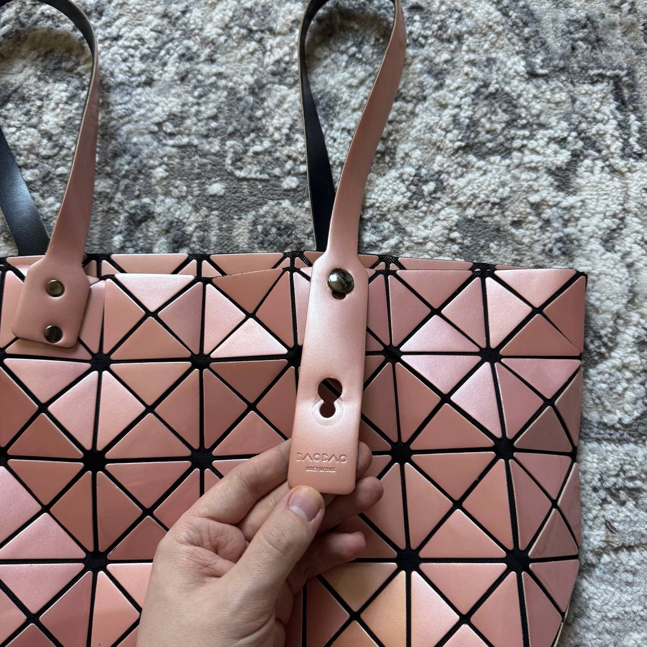 Issey Miyake Issey Miyake BAO BAO Geometric Lucent Pink Hand Tote Bag Size ONE SIZE - 5 Thumbnail