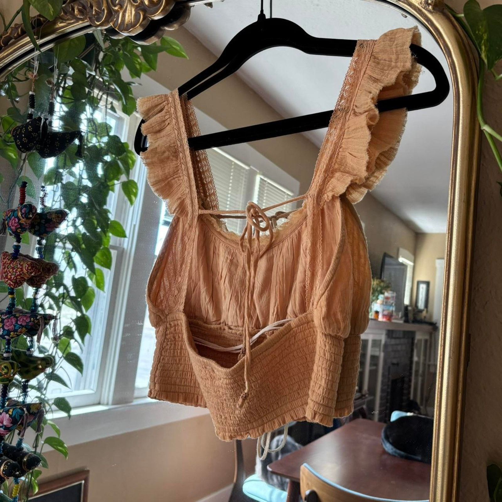 Free People Free People Orange Bohemian Crop Top Small Festival Hippie Size S / US 4 / IT 40 - 5 Thumbnail