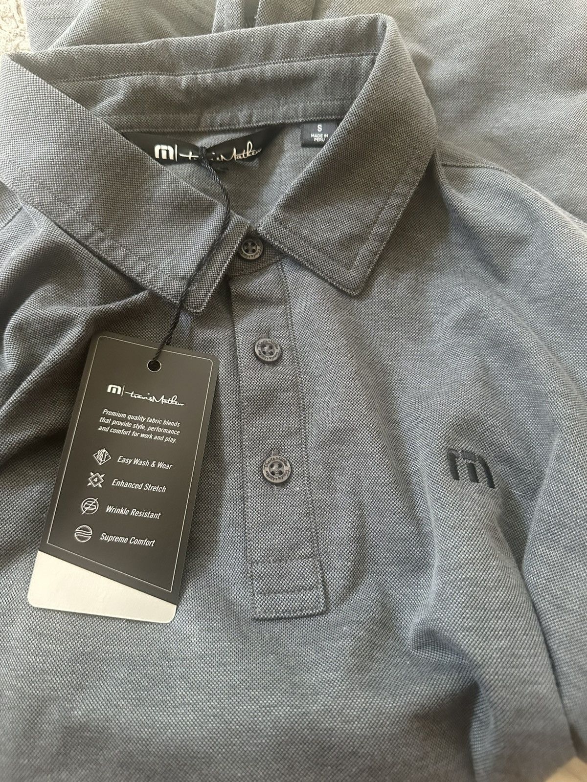 TravisMathew New Travis Mathew Langley Golf Polo Small Gray TM Size US S / EU 44-46 / 1 - 6 Thumbnail