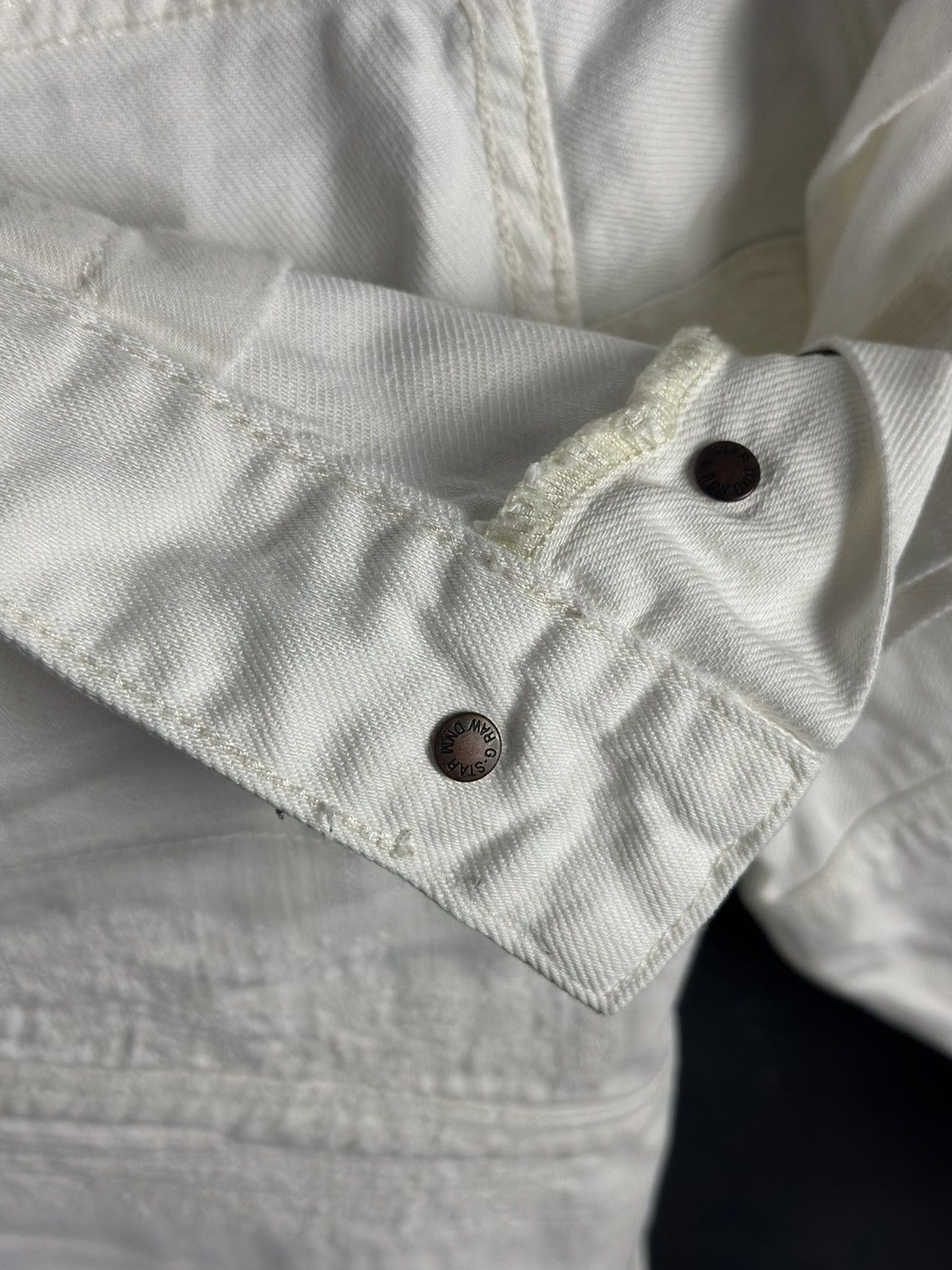 G-Star × Japanese Brand G-Star Raw Denim Biker White Pant Vintage Y2k Hype Rare Size US 30 / EU 46 - 16 Thumbnail