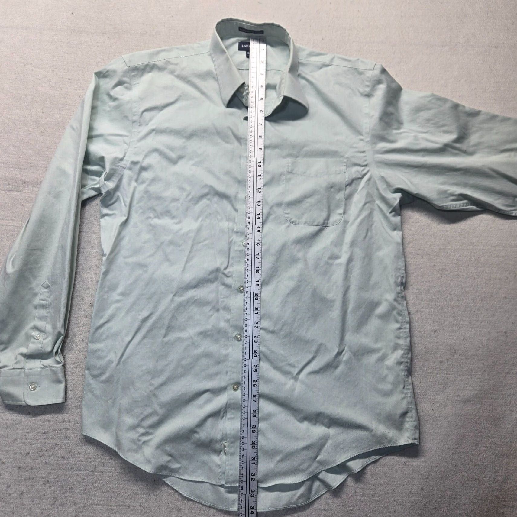 Lands' End Lands' End Men's Button-Up Shirt Long Sleeve Solid Blue Size 16.5 Big & Tall Business Casual Size US L / EU 52-54 / 3 - 6 Thumbnail