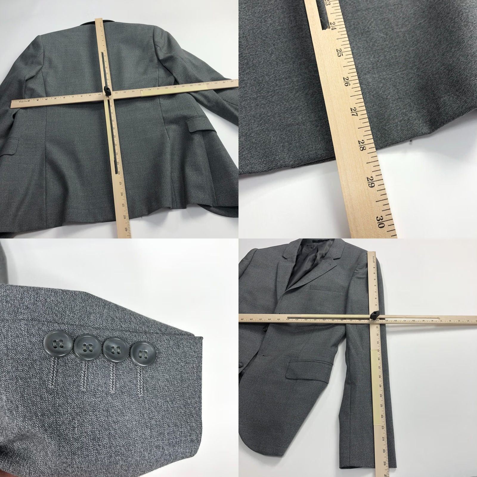 Topman Topman US 38 Men’s Wool Blend Two-Button Blazer Sport Coat Jacket Light Gray Size 38R - 9 Thumbnail
