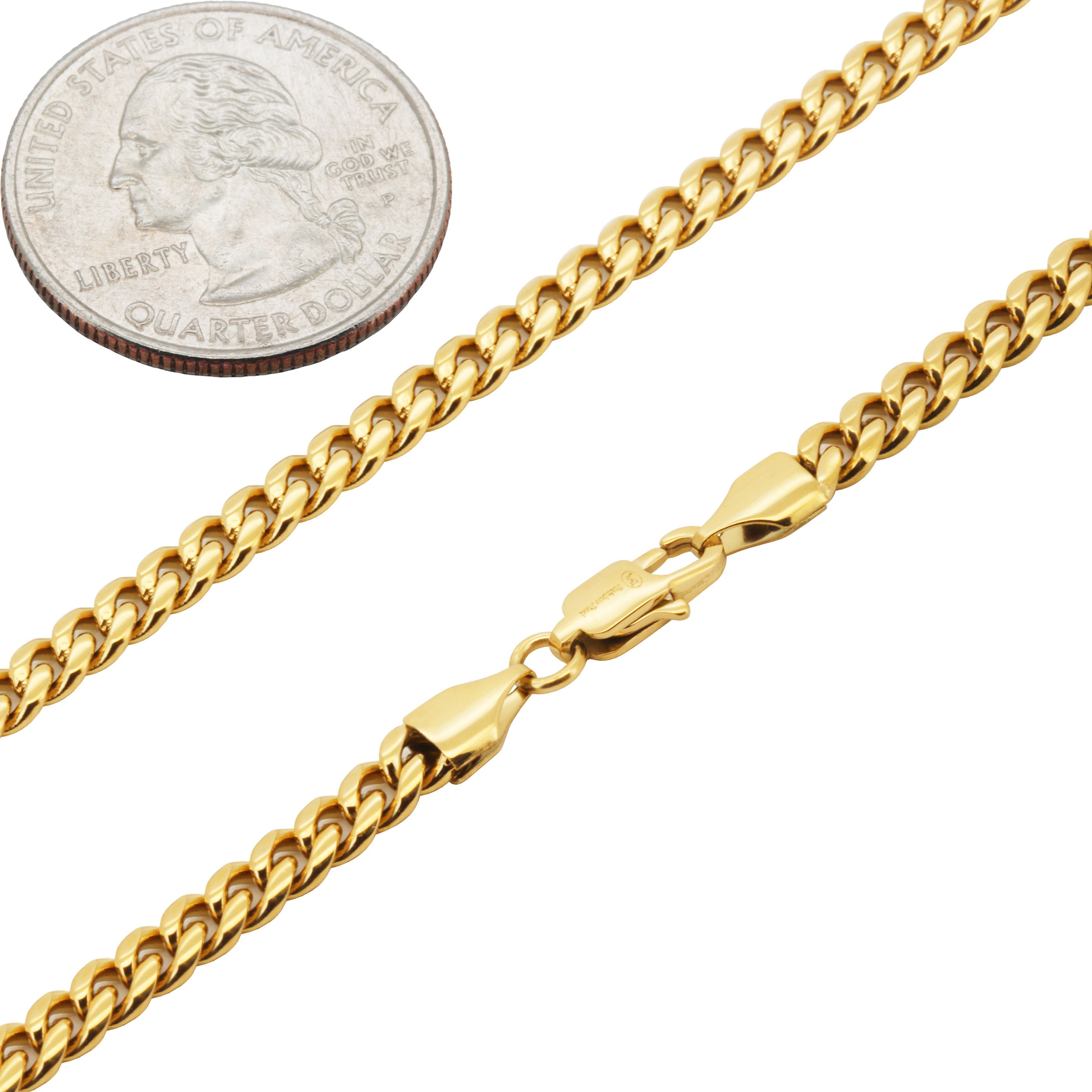 Other 316L SS 18k GP 4mm Miami Cuban Link Chain Necklace 24” Size ONE SIZE - 2 Thumbnail