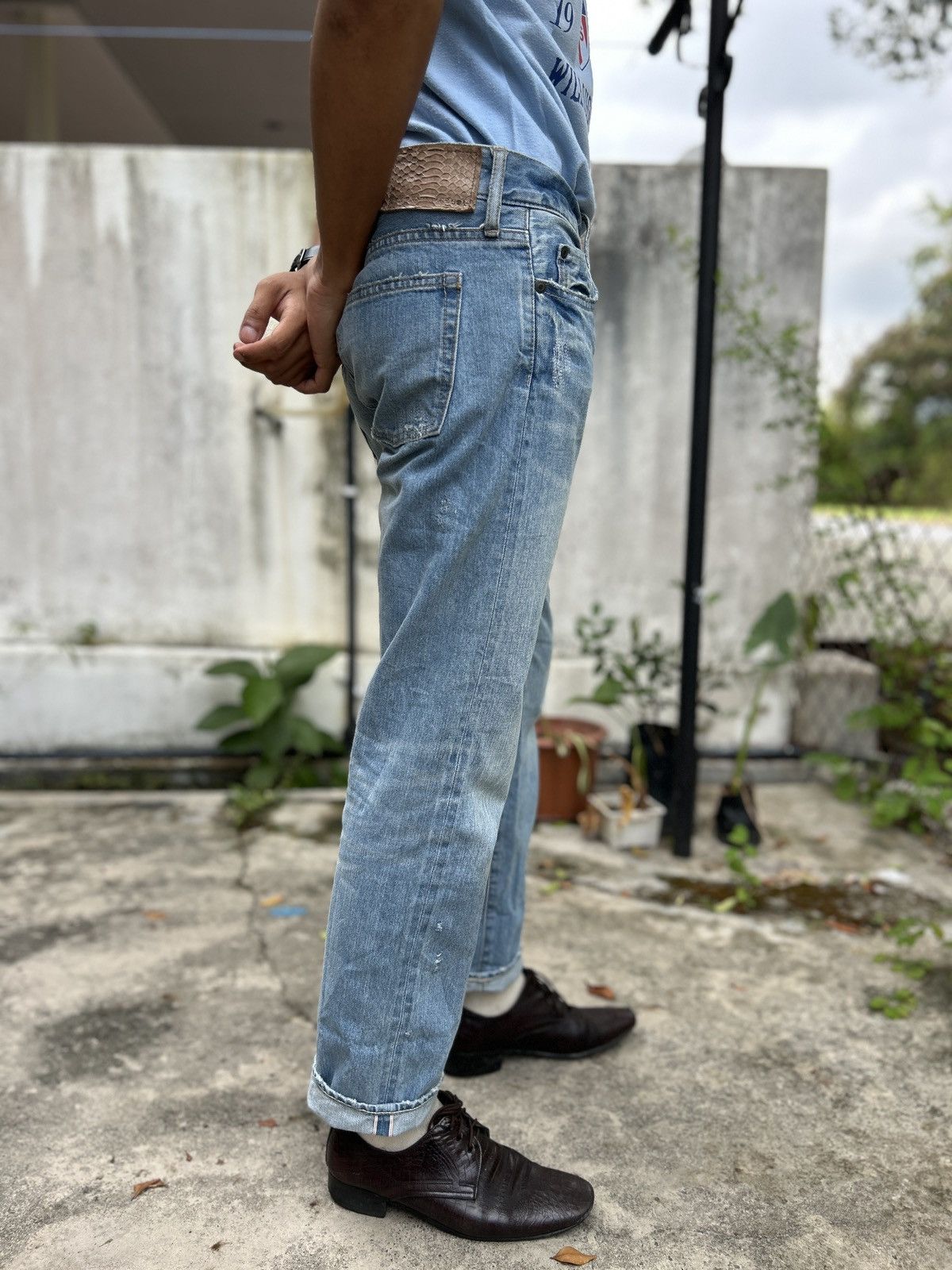 Japanese Brand genuine vintage g.o.a selvedge jeans Size US 30 / EU 46 - 6 Thumbnail