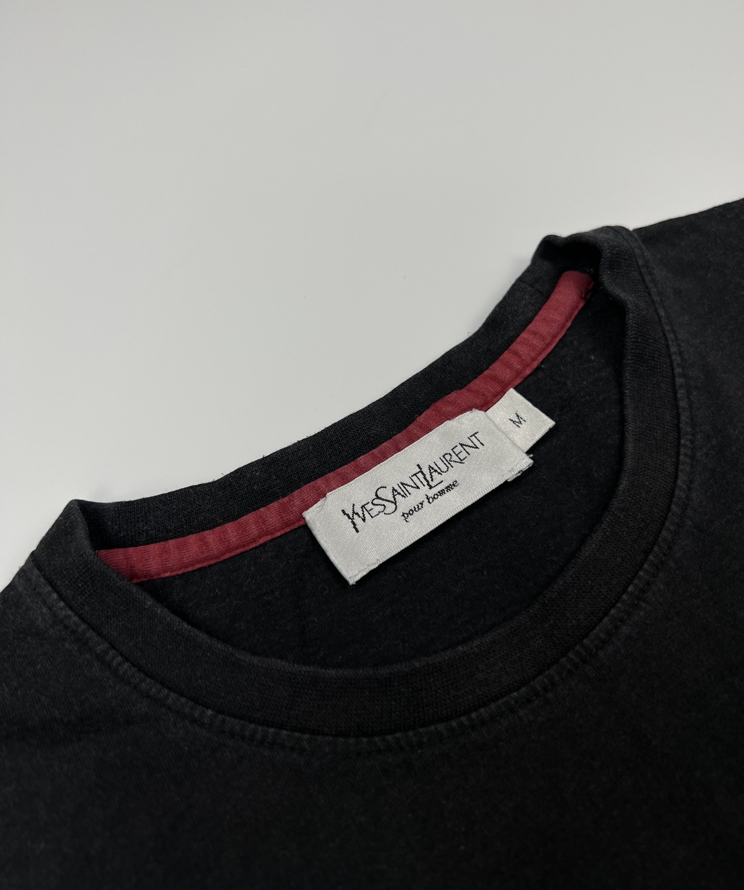 Vintage Vintage YSL Small Logo Black Tee Size US M / EU 48-50 / 2 - 3 Thumbnail