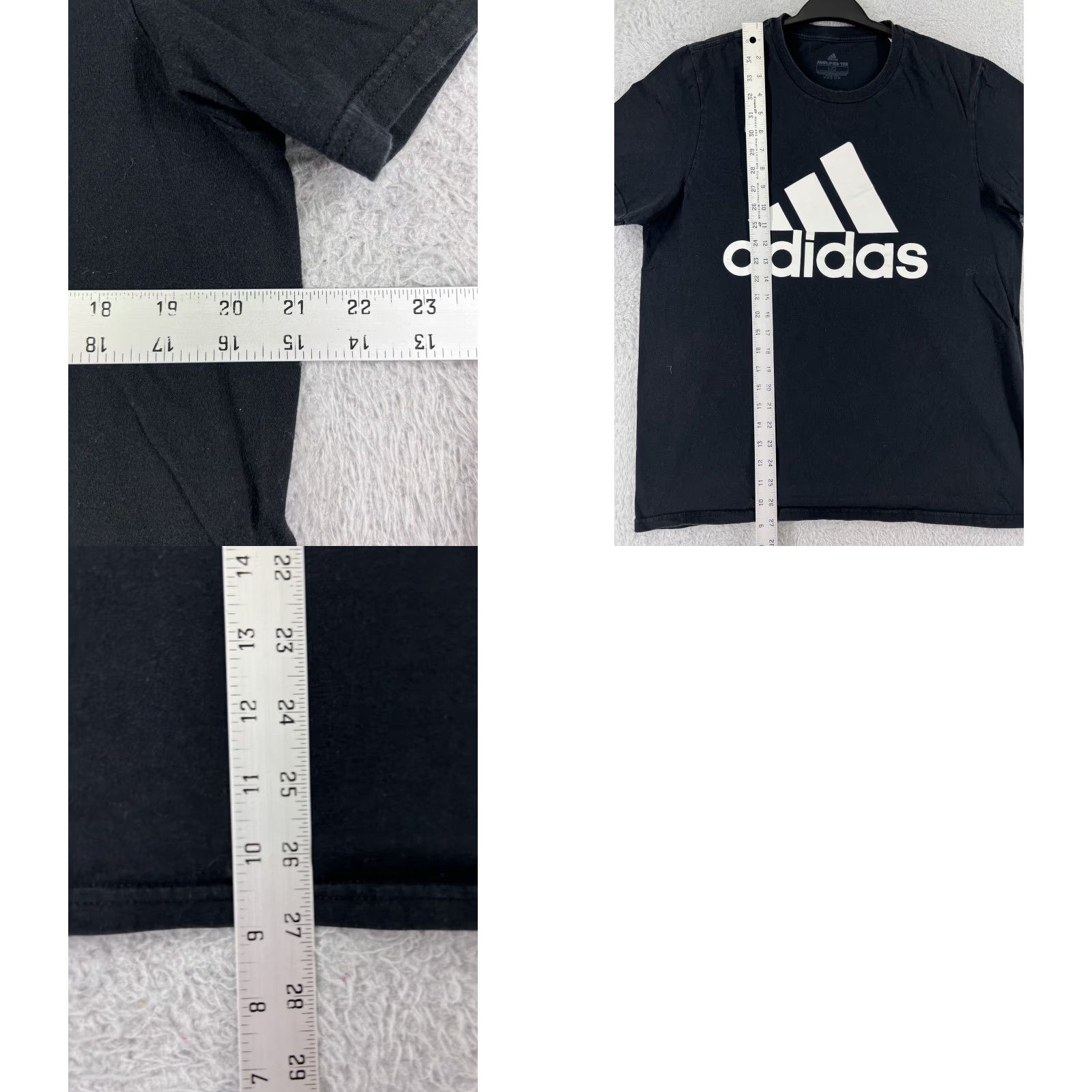 Adidas Adidas Shirt Men Large Black Logo Short Sleeve Crew Neck Cotton Jersey Golf Size US L / EU 52-54 / 3 - 9 Thumbnail