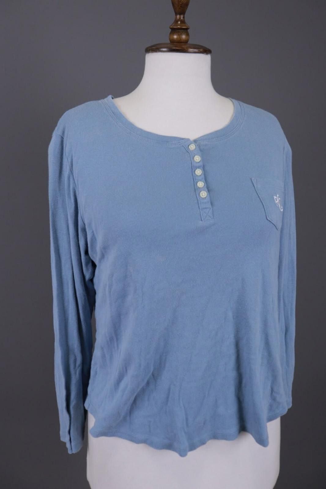 Lauren Ralph Lauren Lauren Ralph Lauren Blue Henley Summer Blouse Shirt L Size L / US 10 / IT 46 - 5 Thumbnail