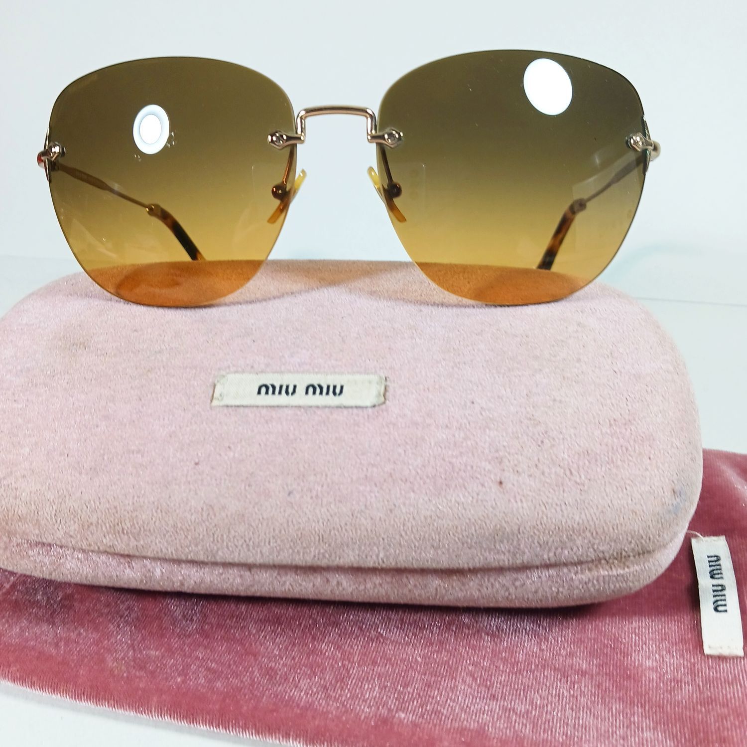 Miu Miu Miu Miu SMU52N Tortoise Brown/Gold Sunglasses w/Case & Pouch Size ONE SIZE - 1 Thumbnail