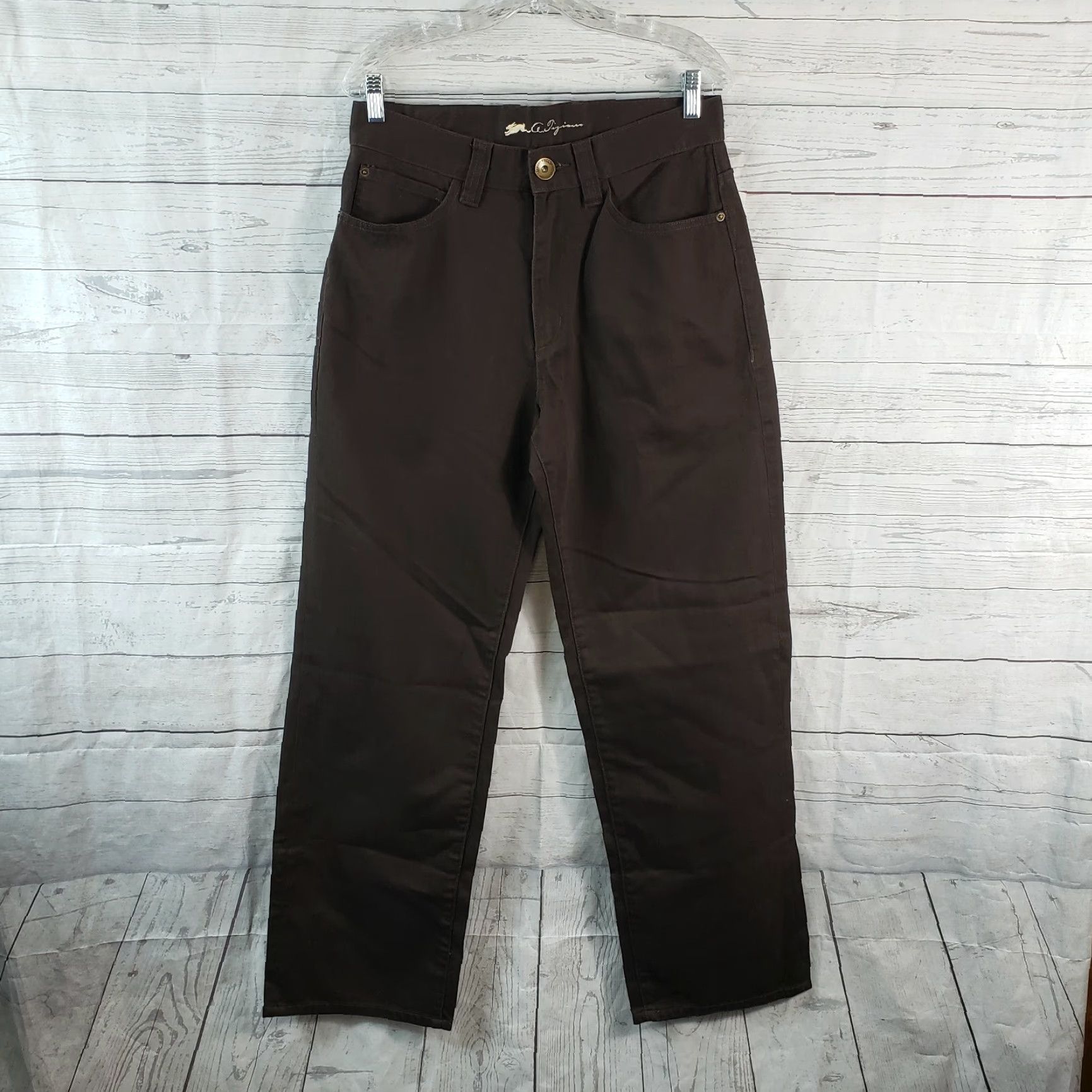 Vintage A. Tiziano Mens Jeans Sz 32 Brown Straight Leg Cotton Size US 32 / EU 48 - 2 Thumbnail