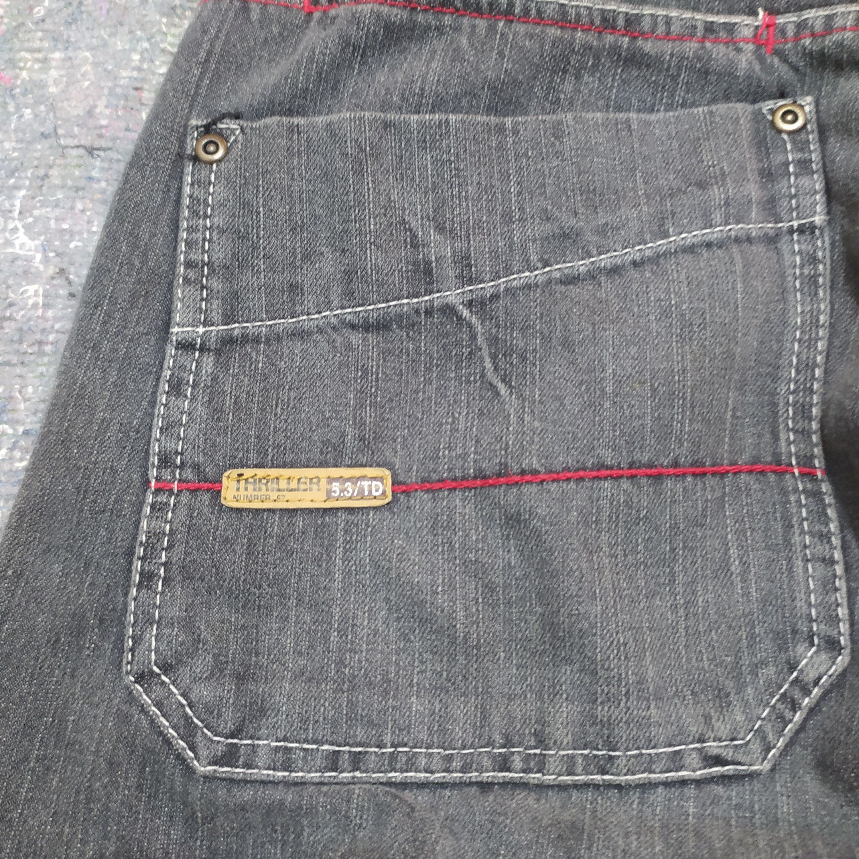 Japanese Brand THRILLER DENIM WASHED BLACK Size US 32 / EU 48 - 10 Thumbnail
