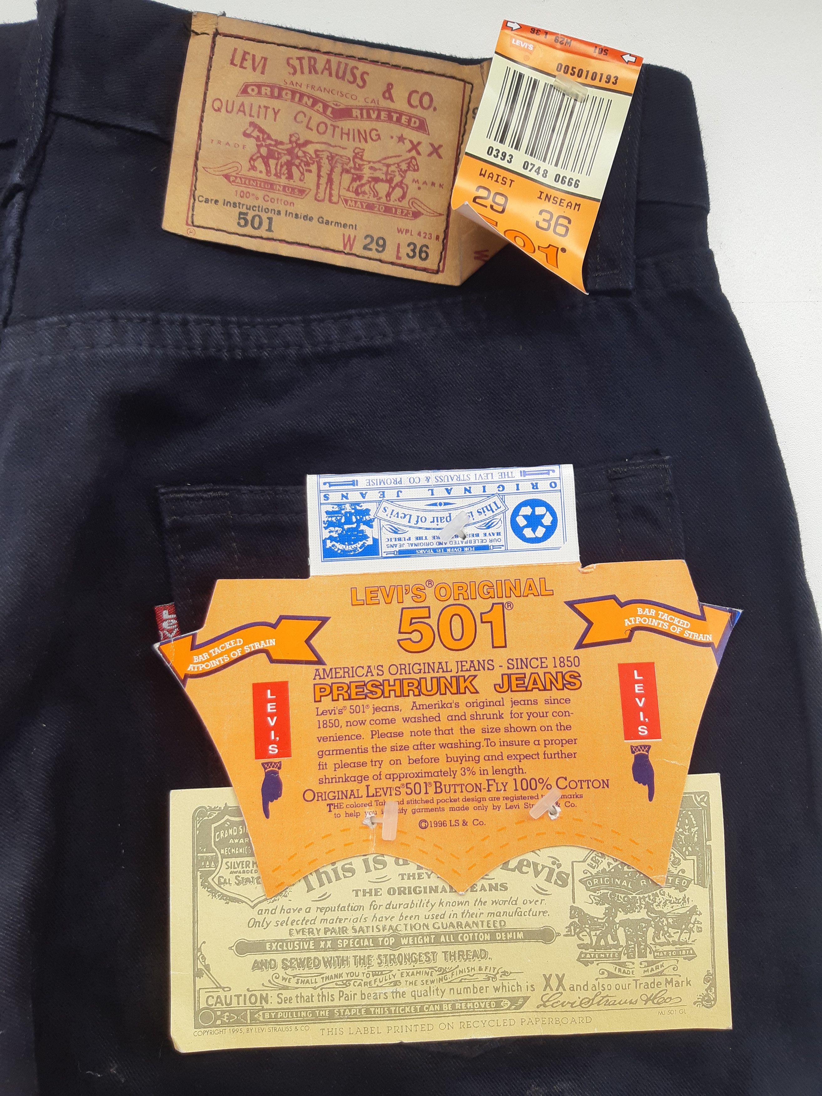 Levi's Vintage 90s LEVIS 501 Jeans USA size W29 L36 NWT Size 29" - 6 Thumbnail