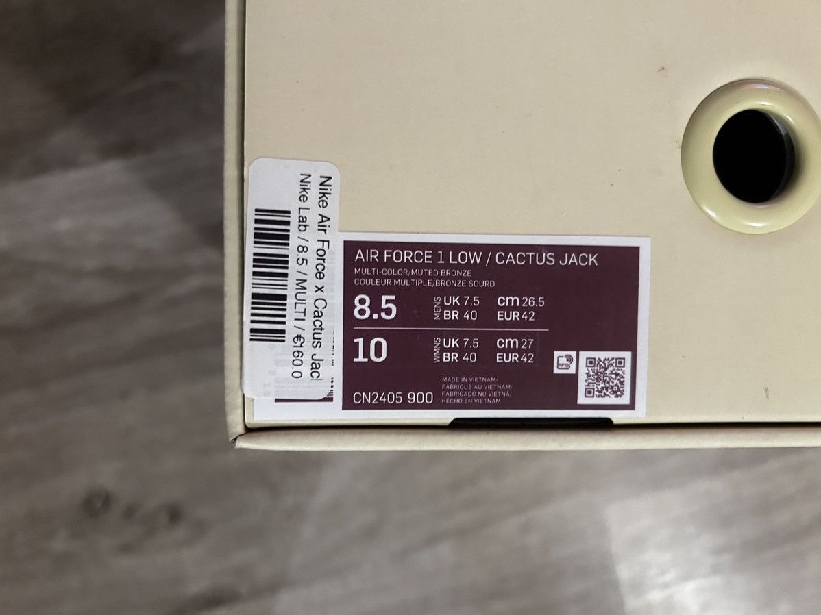 Nike × Travis Scott Air Force 1 Low/ Cactus Jack Size US 8.5 / EU 41-42 - 21 Thumbnail