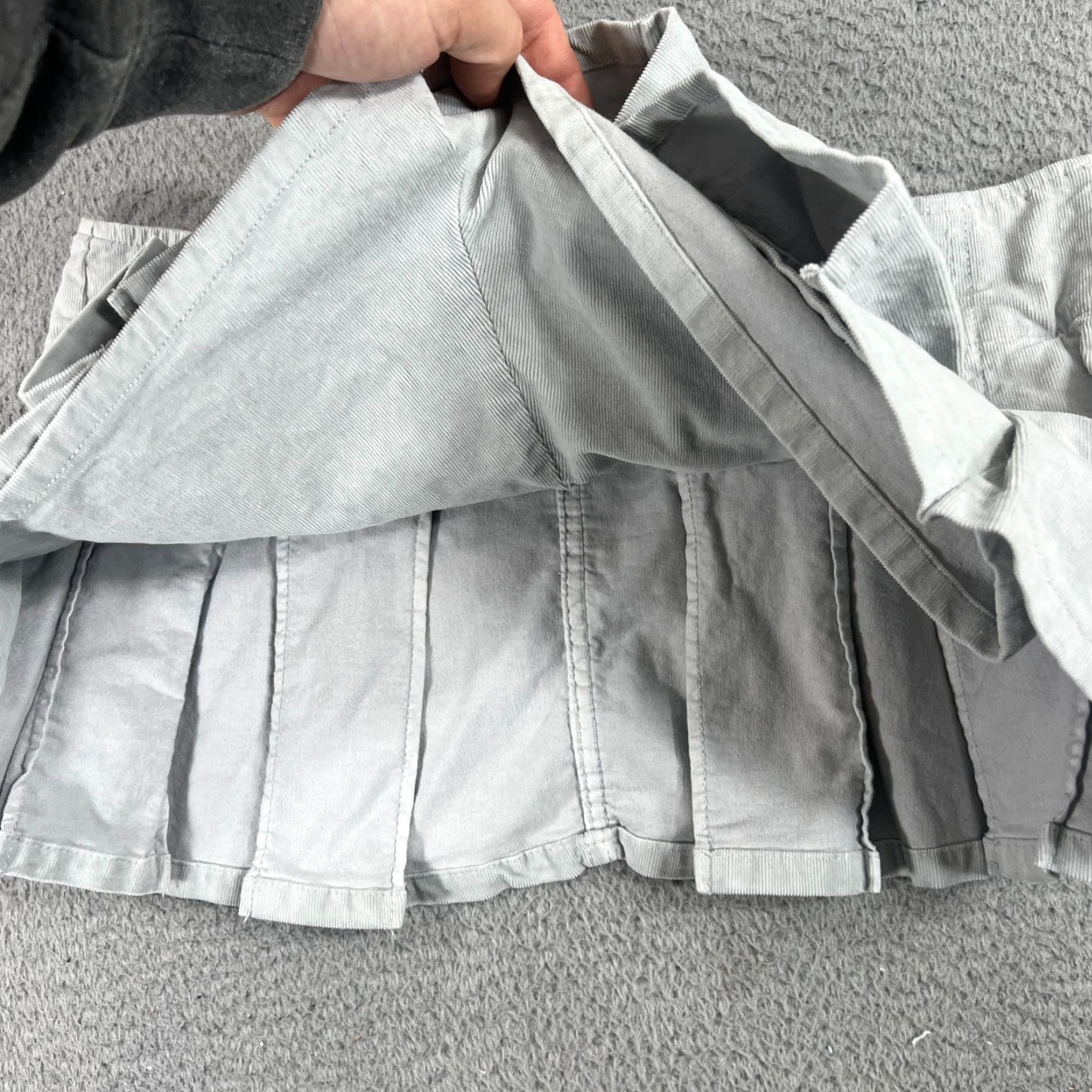 Free People Free People Corduroy Mini Skirt Women's 2 Blue Gray Ruffle Hem Boho NWT Size 26" / US 2 / IT 38 - 6 Thumbnail