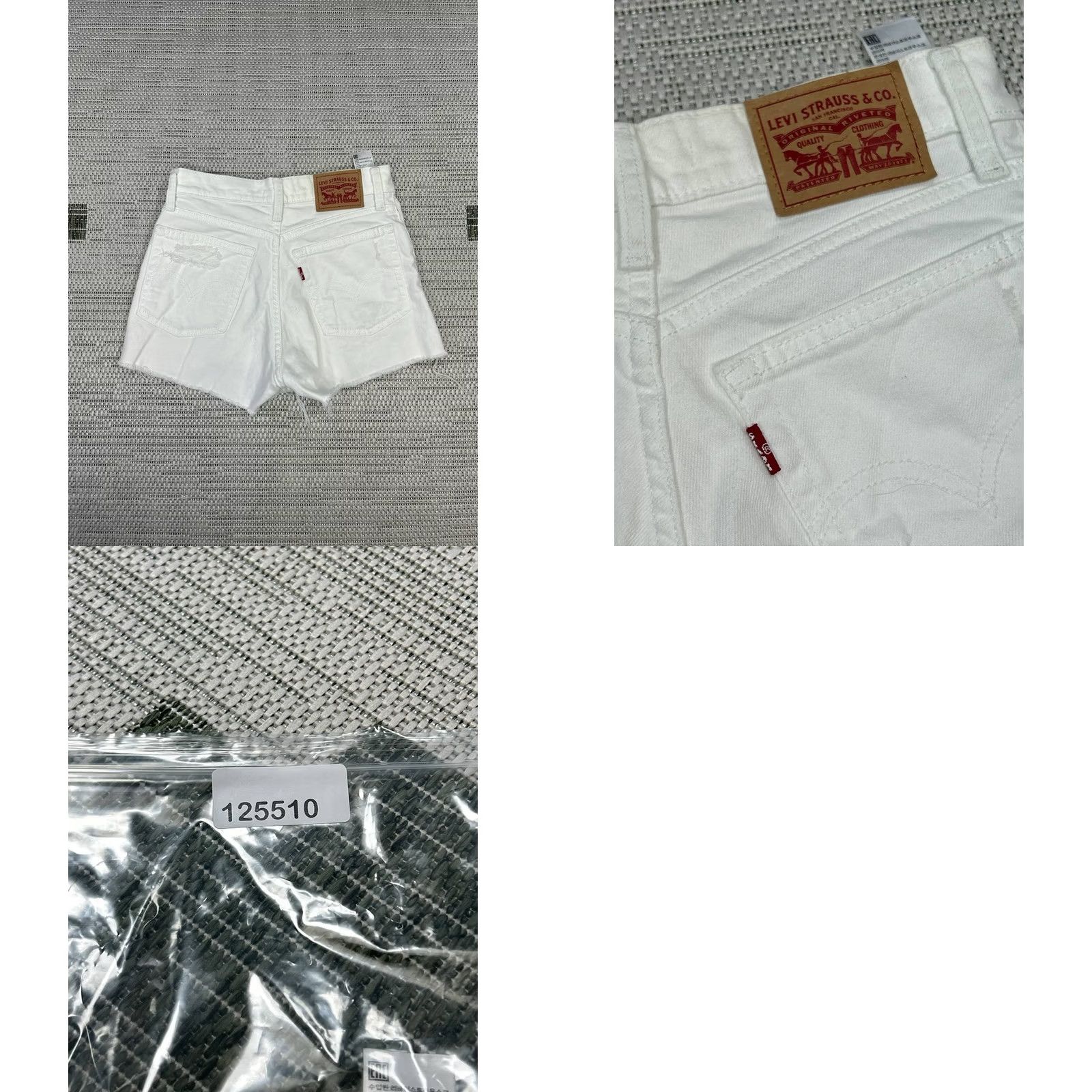 Levi's Levi'S Shorts Womens 25 White Denim Mid Rise Cut Offs Size 42" / US 20 - 9 Thumbnail