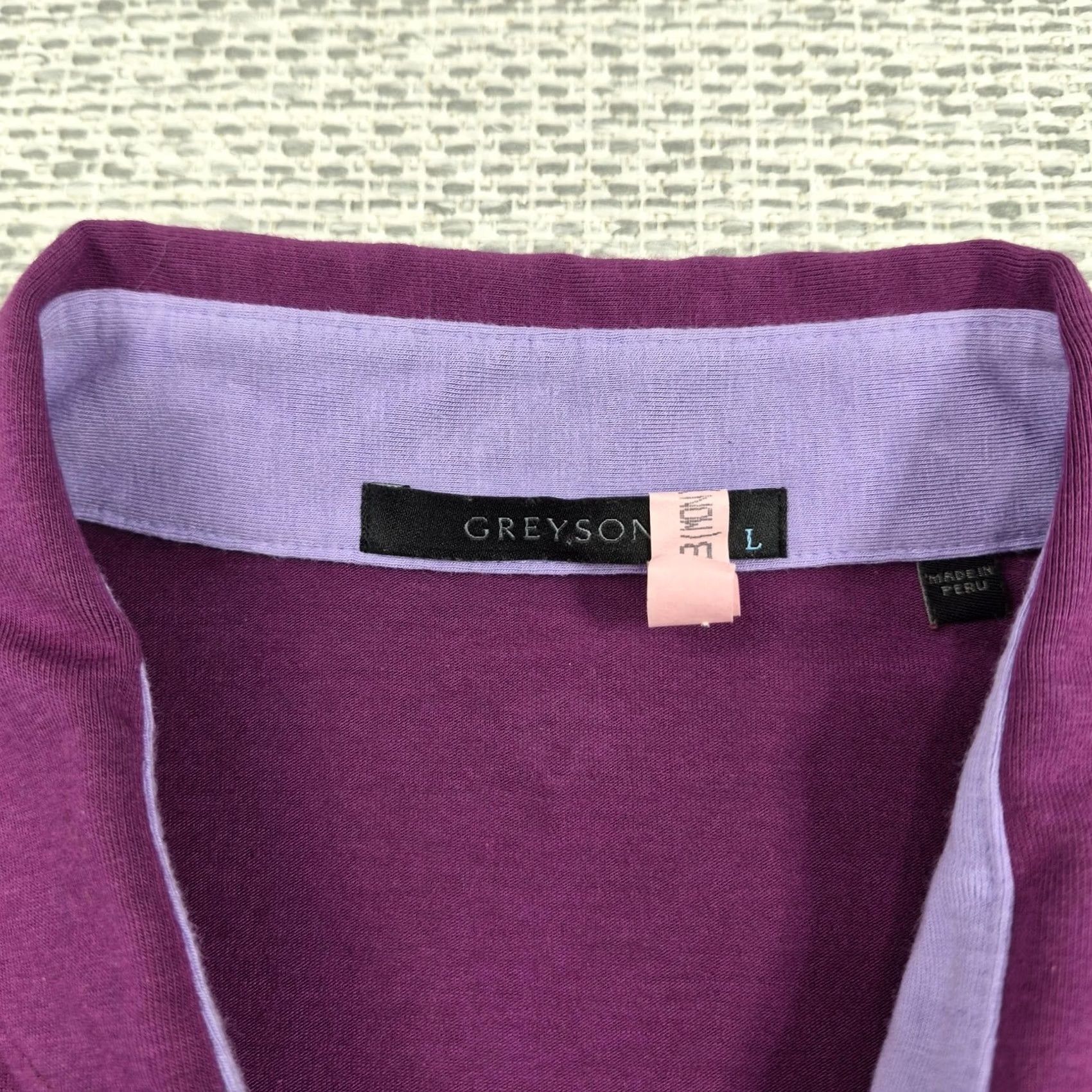 Vintage Greyson Polo Golf Shirt Mens Large Purple Pima Cotton Stretch Knit Long Sleeve Size US L / EU 52-54 / 3 - 5 Thumbnail