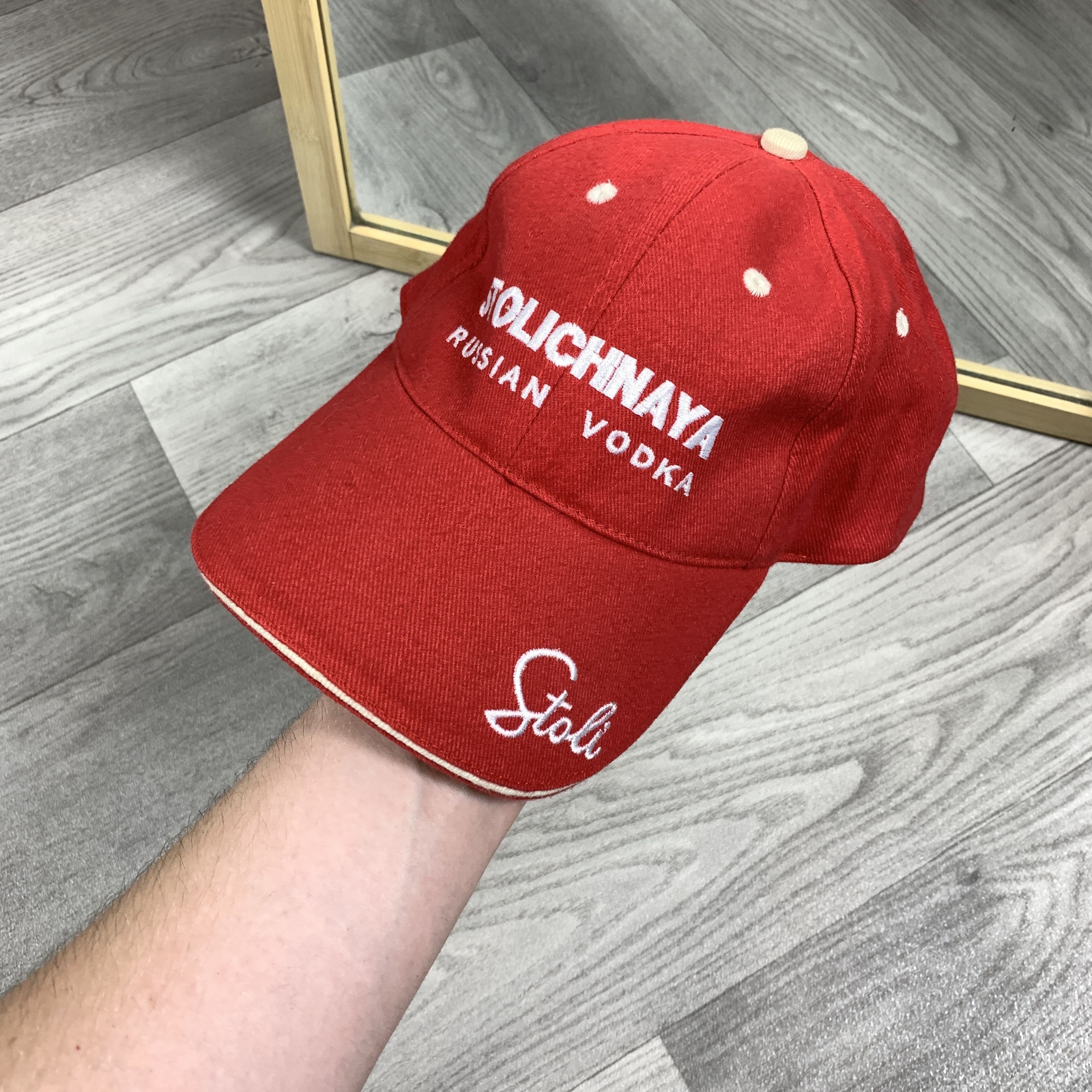 Vintage Vintage Stolichnaya Russian Vodka 90s Red Baseball Cap Hat Size ONE SIZE - 2 Thumbnail