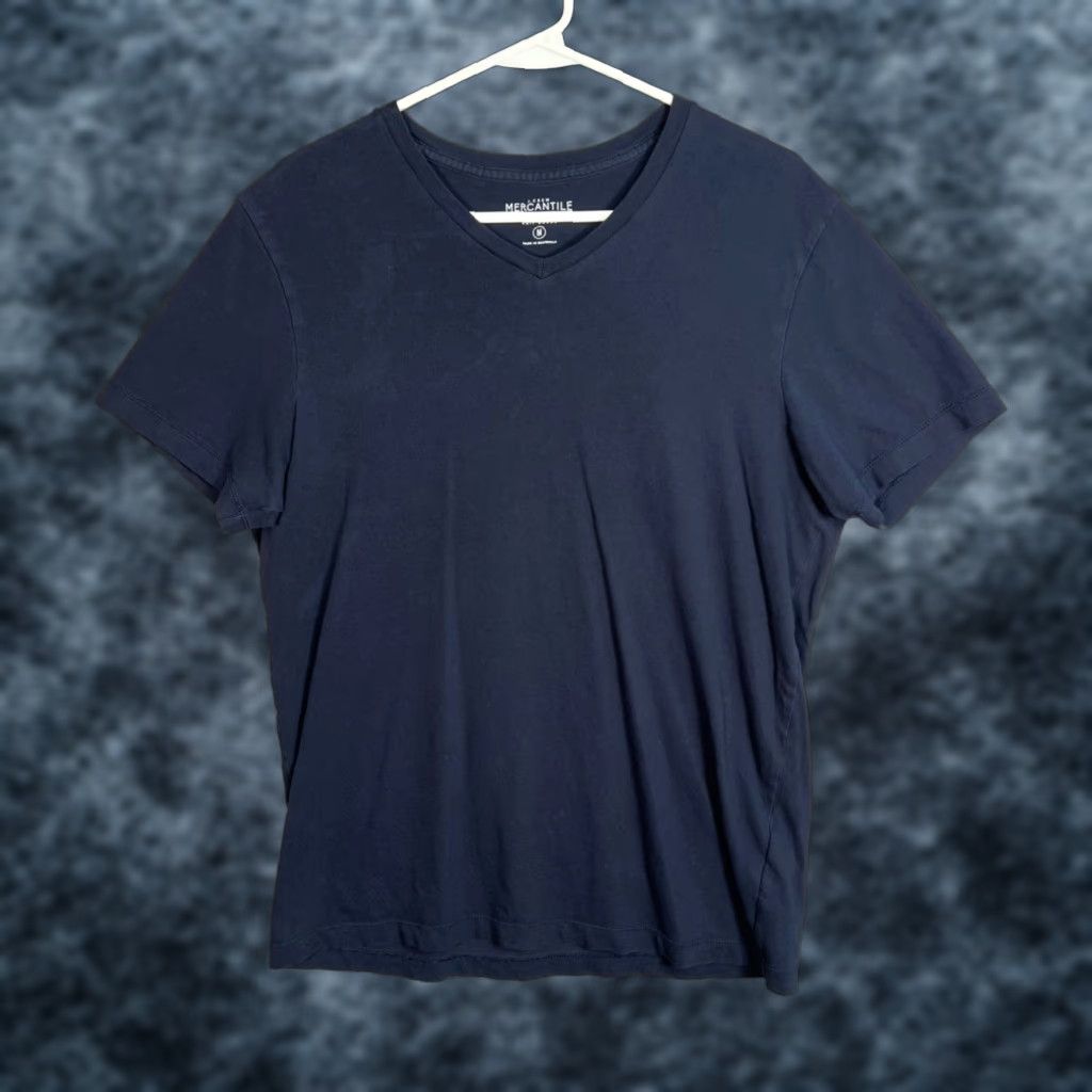 J.Crew J.CREW MEN'S T-SHIRT V-NECK Navy Blue 100% COTTON Medium Short Sleeve Solid Size US M / EU 48-50 / 2 - 1 Thumbnail