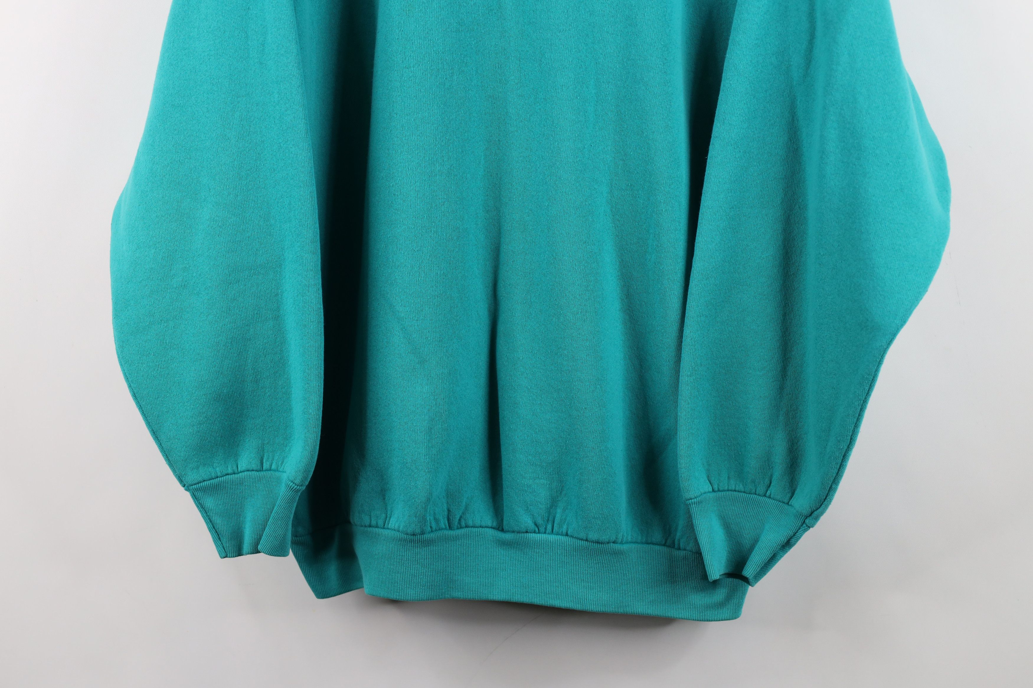 Vintage Vintage 90s Streetwear Heavy Crewneck Sweatshirt Teal USA Size XL / US 12-14 / IT 48-50 - 3 Thumbnail