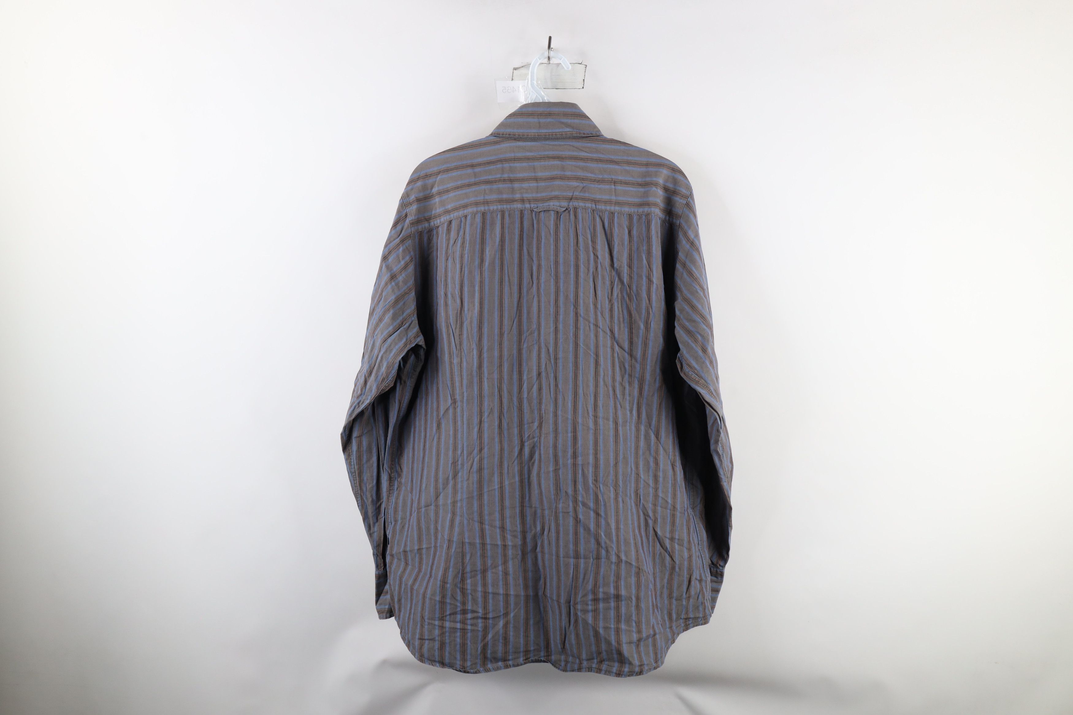 Hugo Boss × Vintage Hugo Boss Bodyline Striped Collared Button Shirt Cotton Size US L / EU 52-54 / 3 - 12 Thumbnail