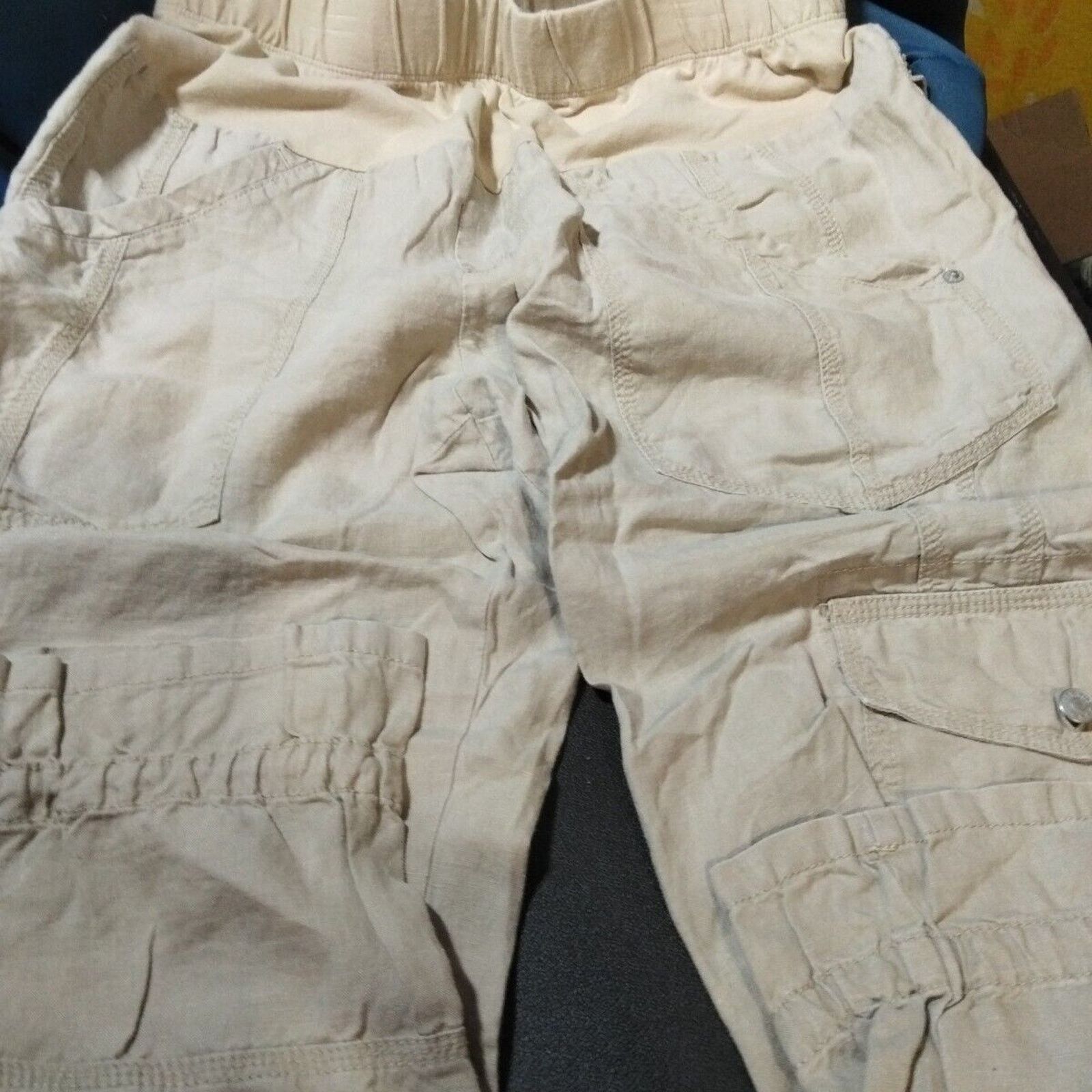 Other Motherhood Maternity Women's Tan Pants Size Medium Linen Size 28" / US 6 / IT 42 - 1 Thumbnail